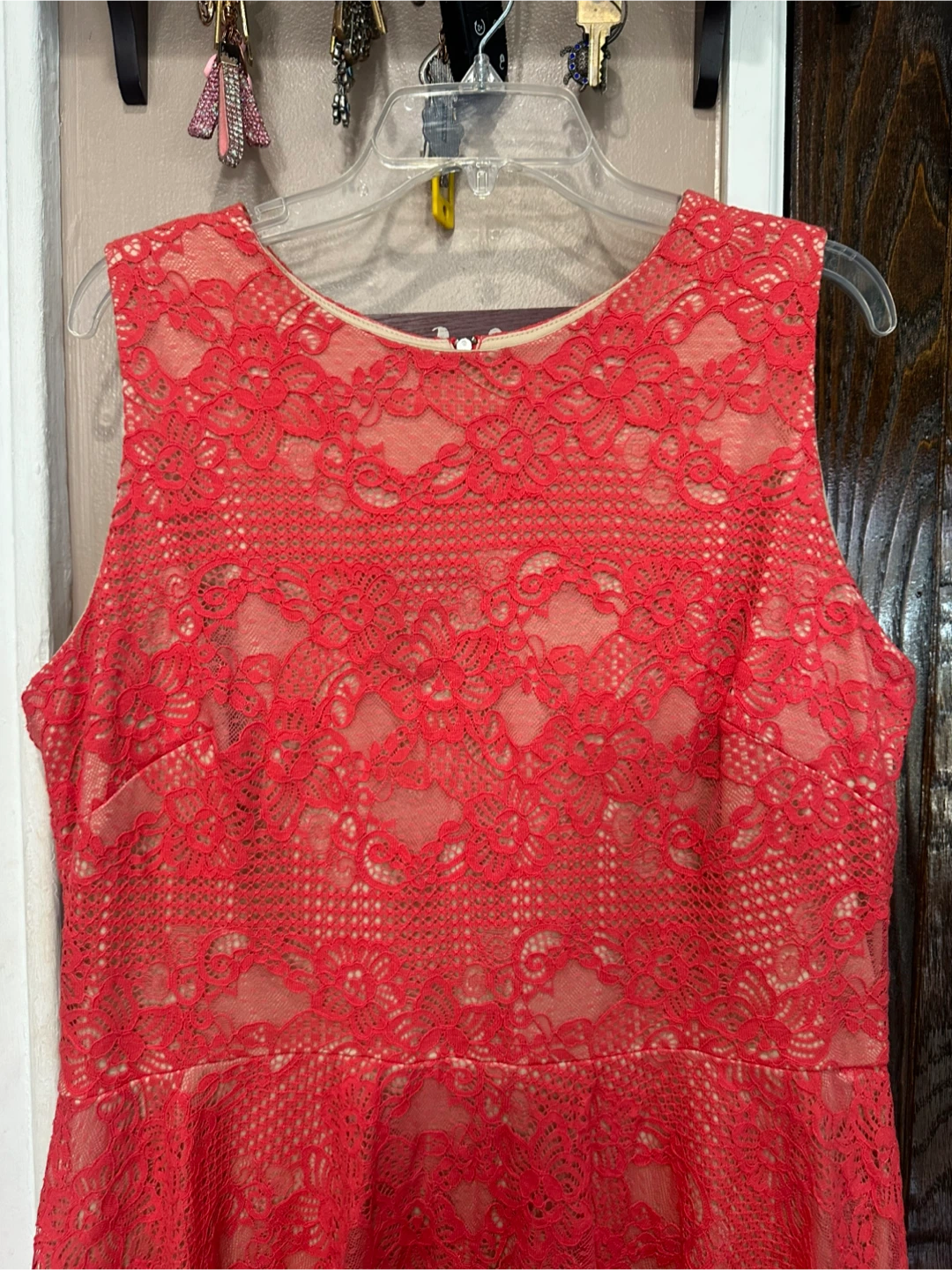 Danny and Nicole Coral Lace Fit and Flare Dress - photo 5