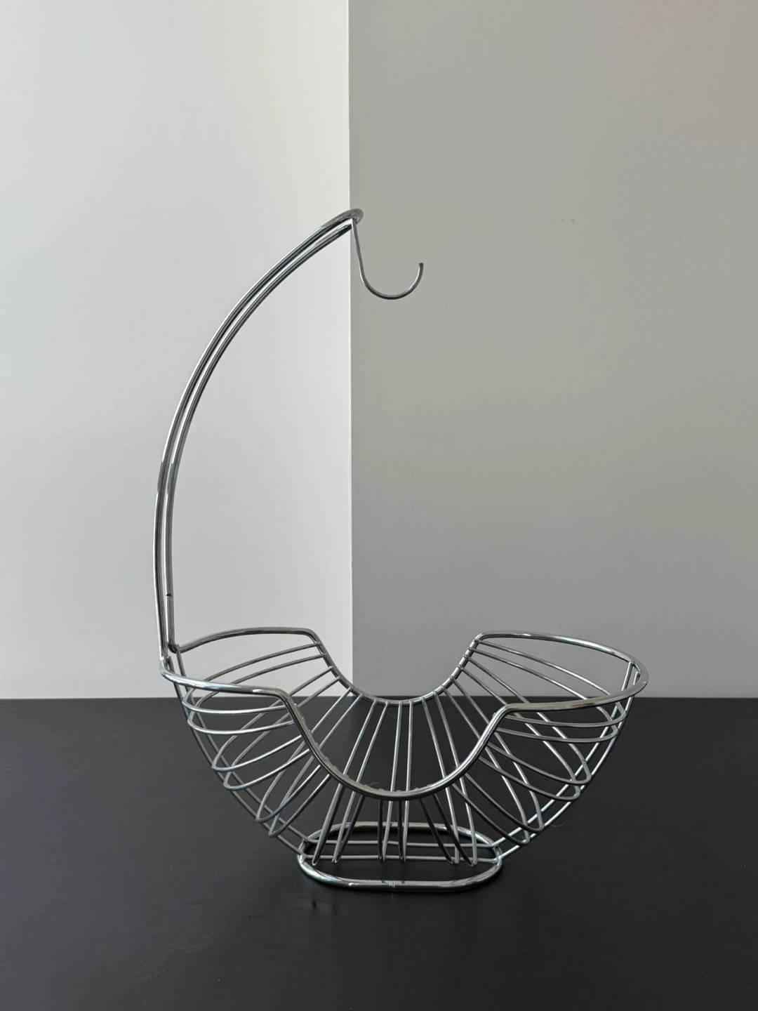 Silver Metal Wire Fruit Bowl with Hook - photo 2