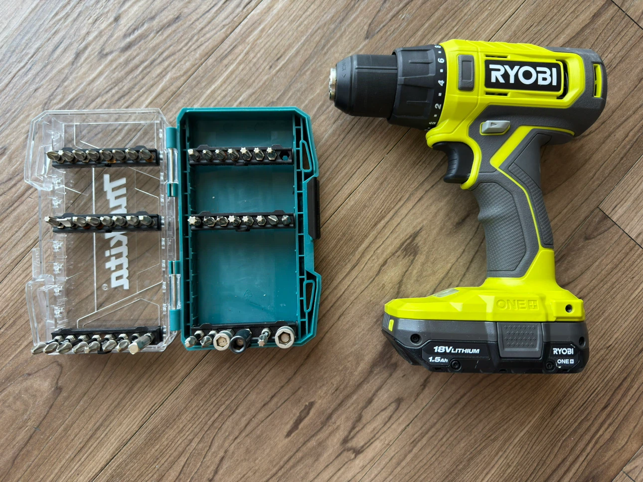 Ryobi 18V ONE+ Cordless Drill with Charger and Bit Set - photo 2