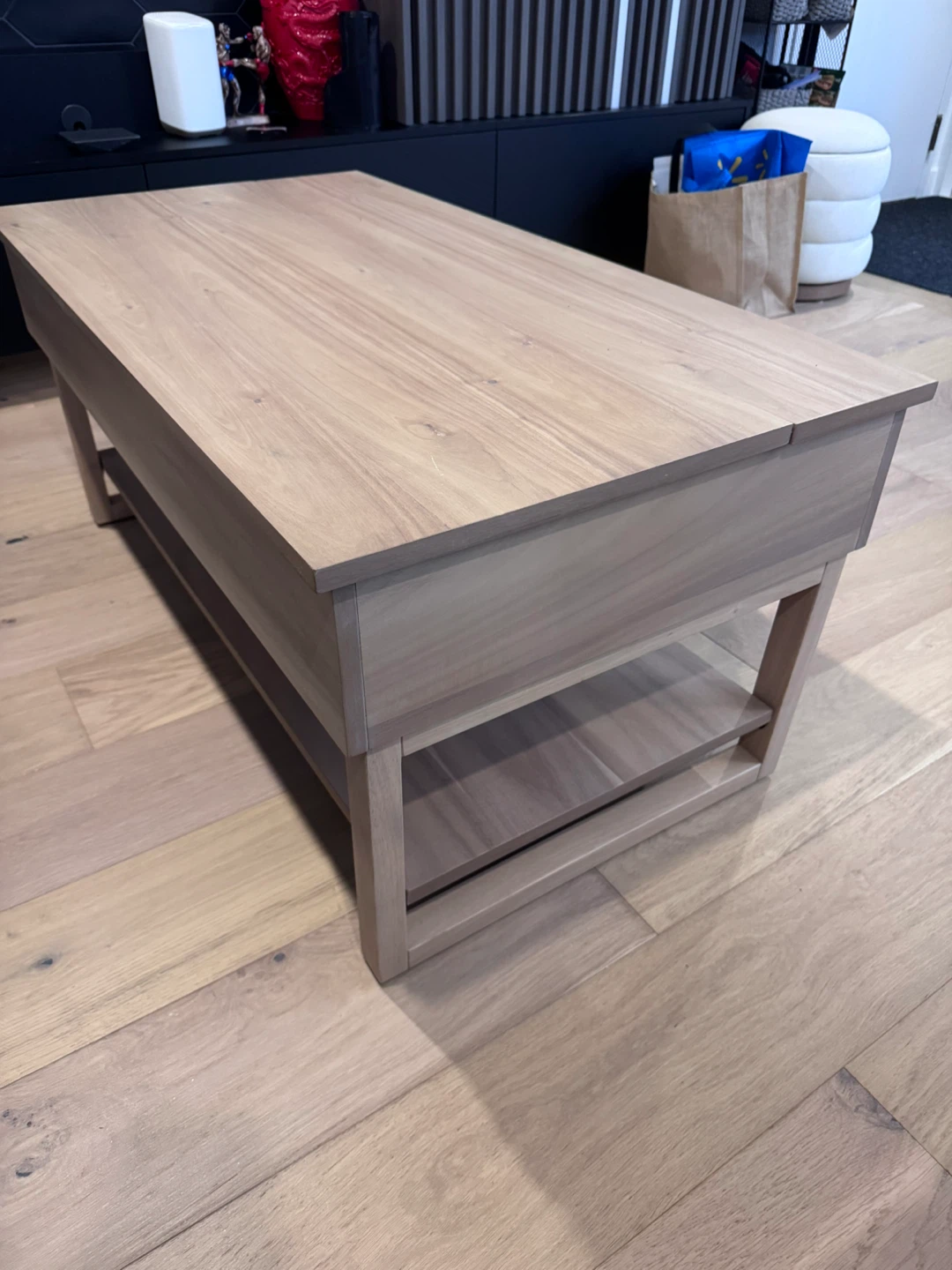 Wooden Lift-Top Coffee Table with Storage
