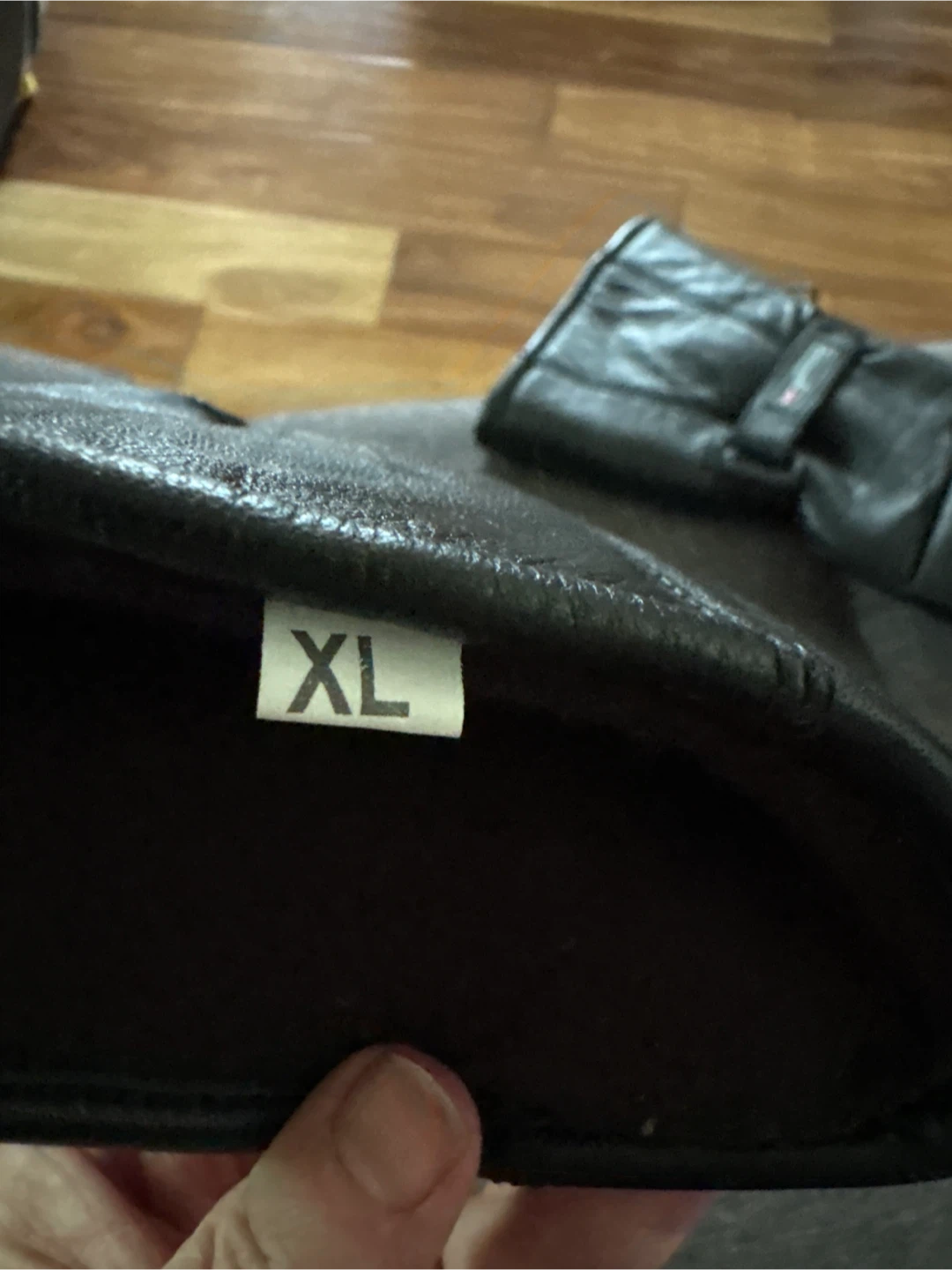 Black Leather Motorcycle Gloves - photo 2