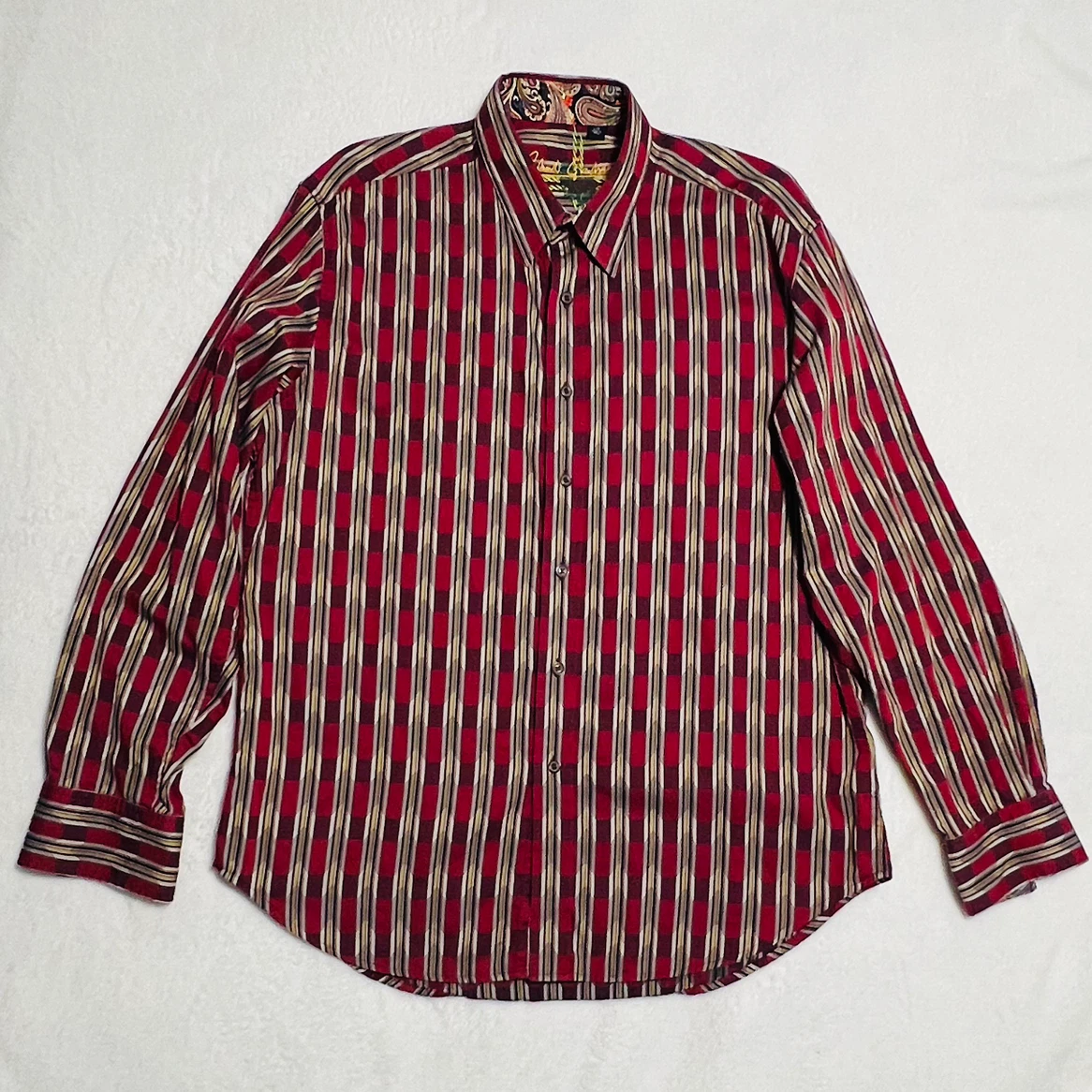 Robert Graham Men’s Geometric Striped Long Sleeve Dress Shirt