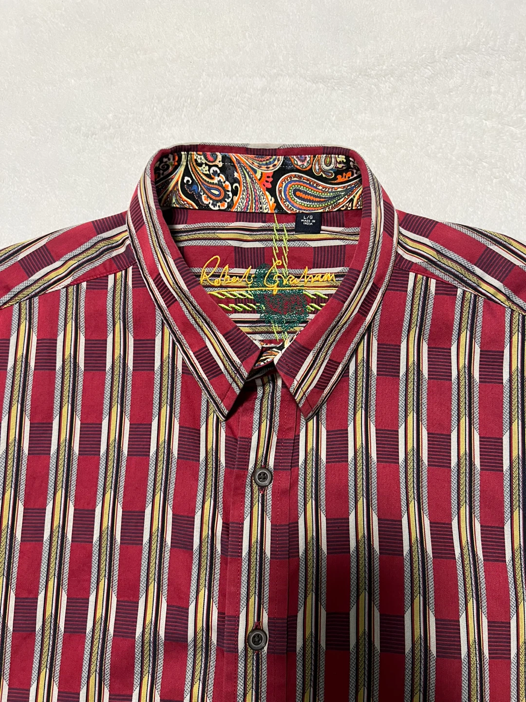 Robert Graham Men’s Geometric Striped Long Sleeve Dress Shirt - photo 3