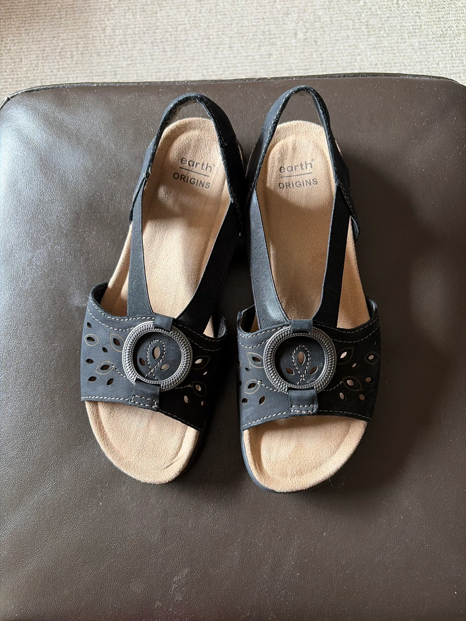 Earth Origins Black Slingback Sandals