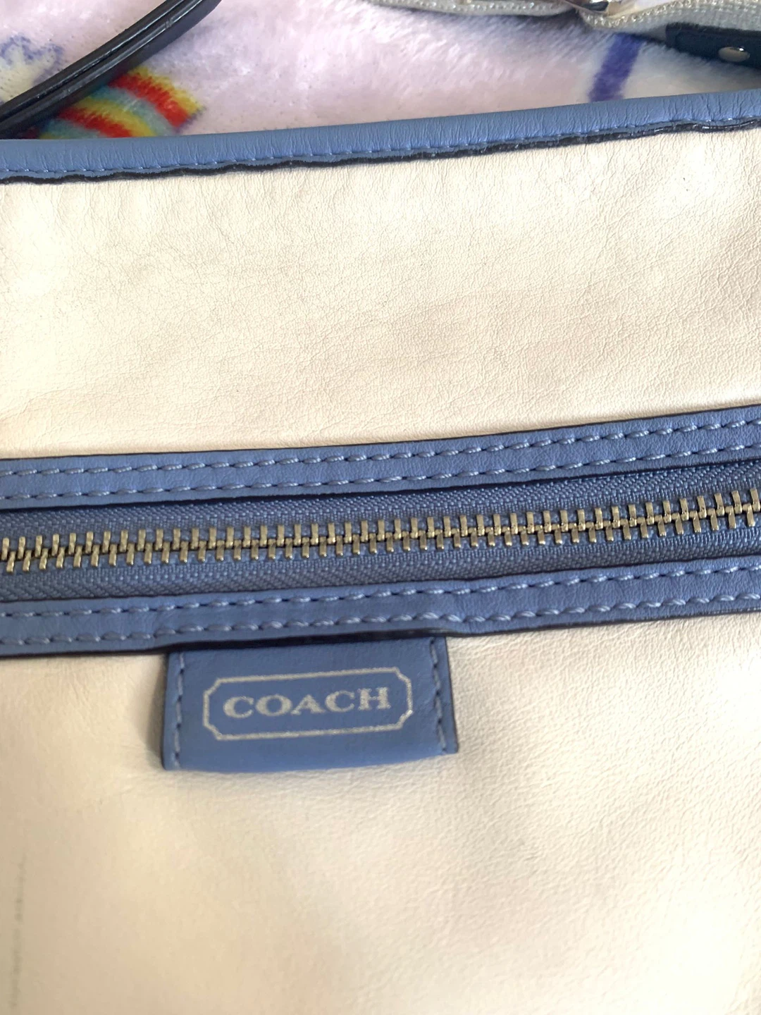 Coach Cream & Blue Leather Crossbody Bag - photo 2