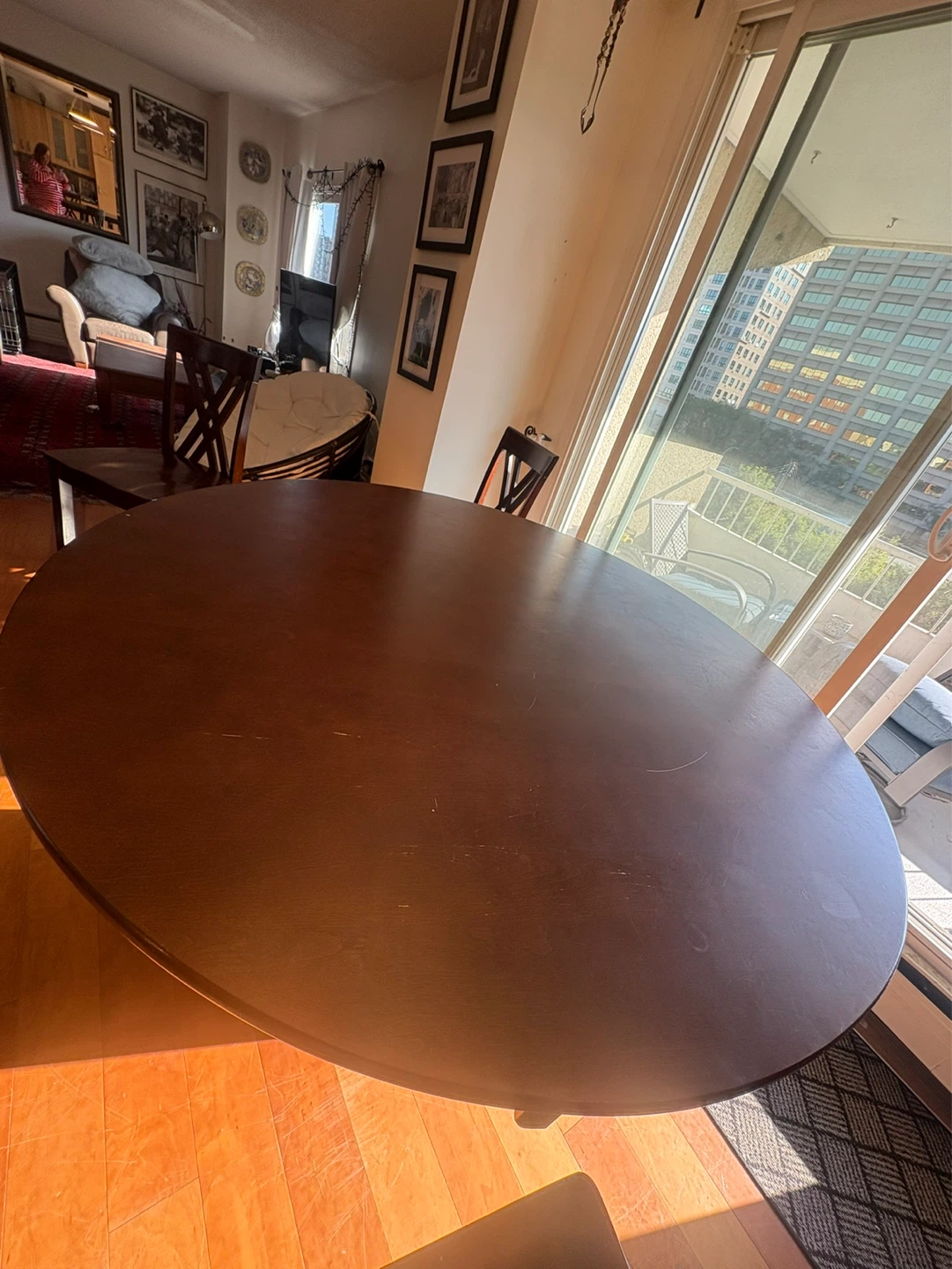 Dark Wood Counter Height Table and Chairs Set - photo 3