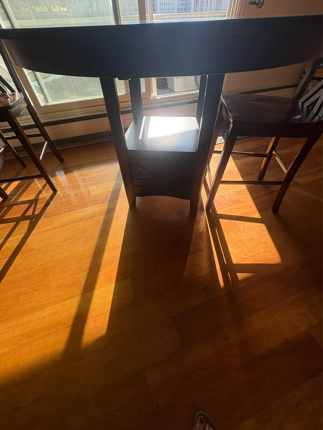Dark Wood Counter Height Table and Chairs Set - photo 2