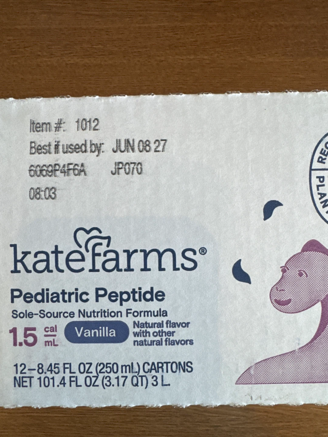 Kate Farms Pediatric Peptide Vanilla Nutrition Formula