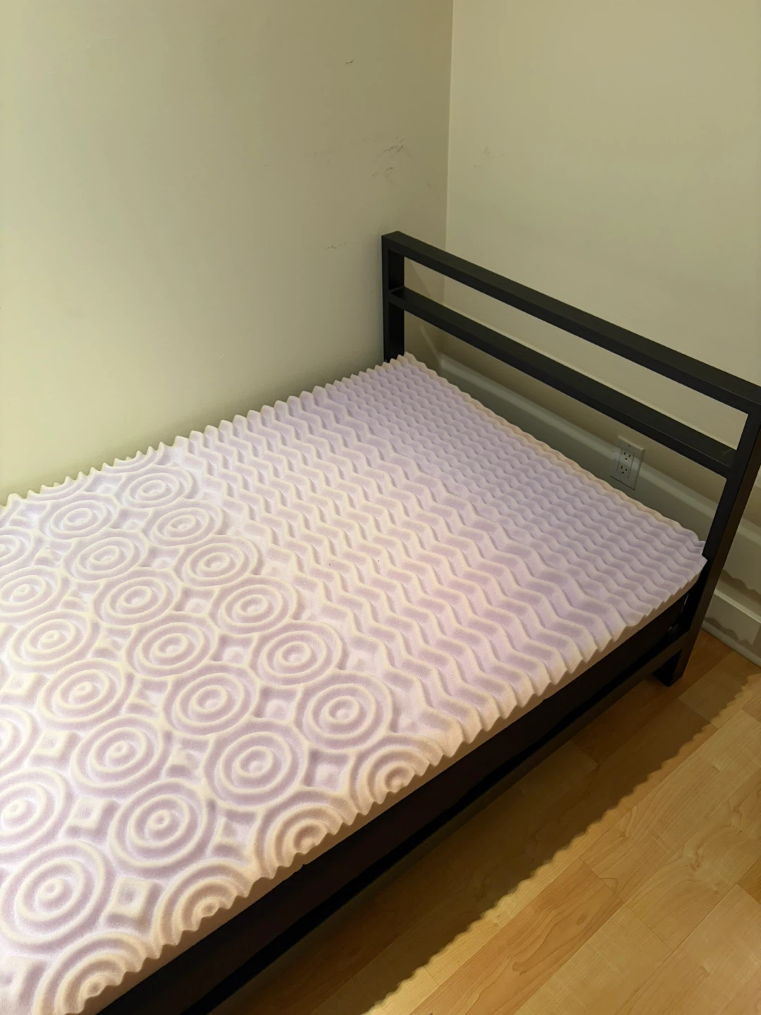 Black Metal Bed Frame with Mattress and Foam Topper - photo 2