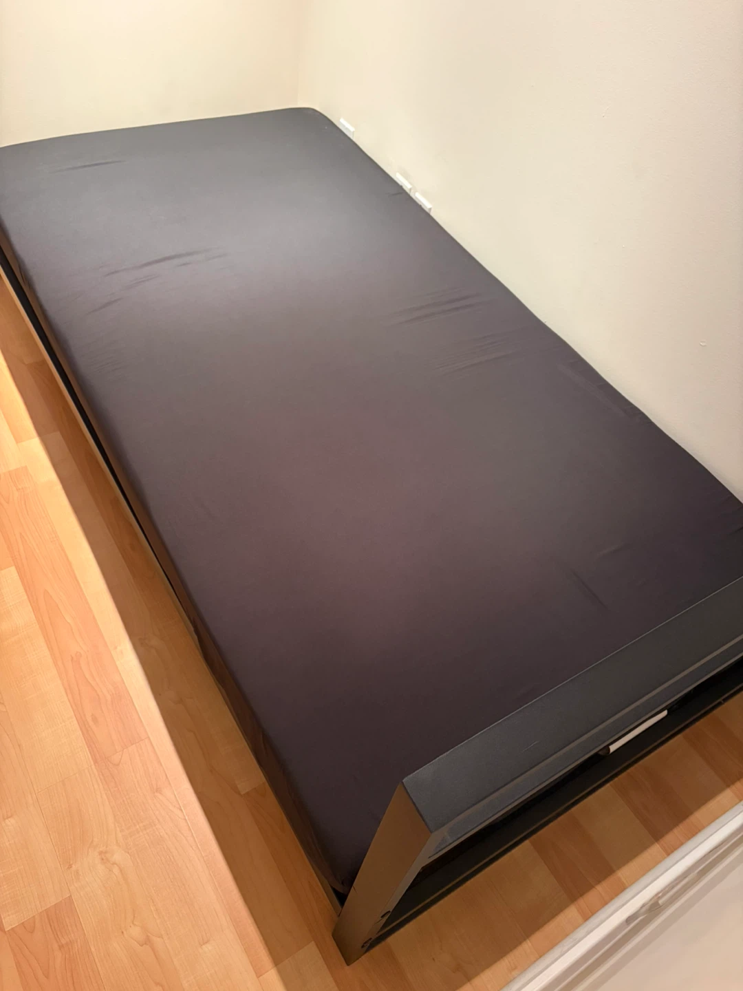 Black Metal Bed Frame with Mattress and Foam Topper - photo 3