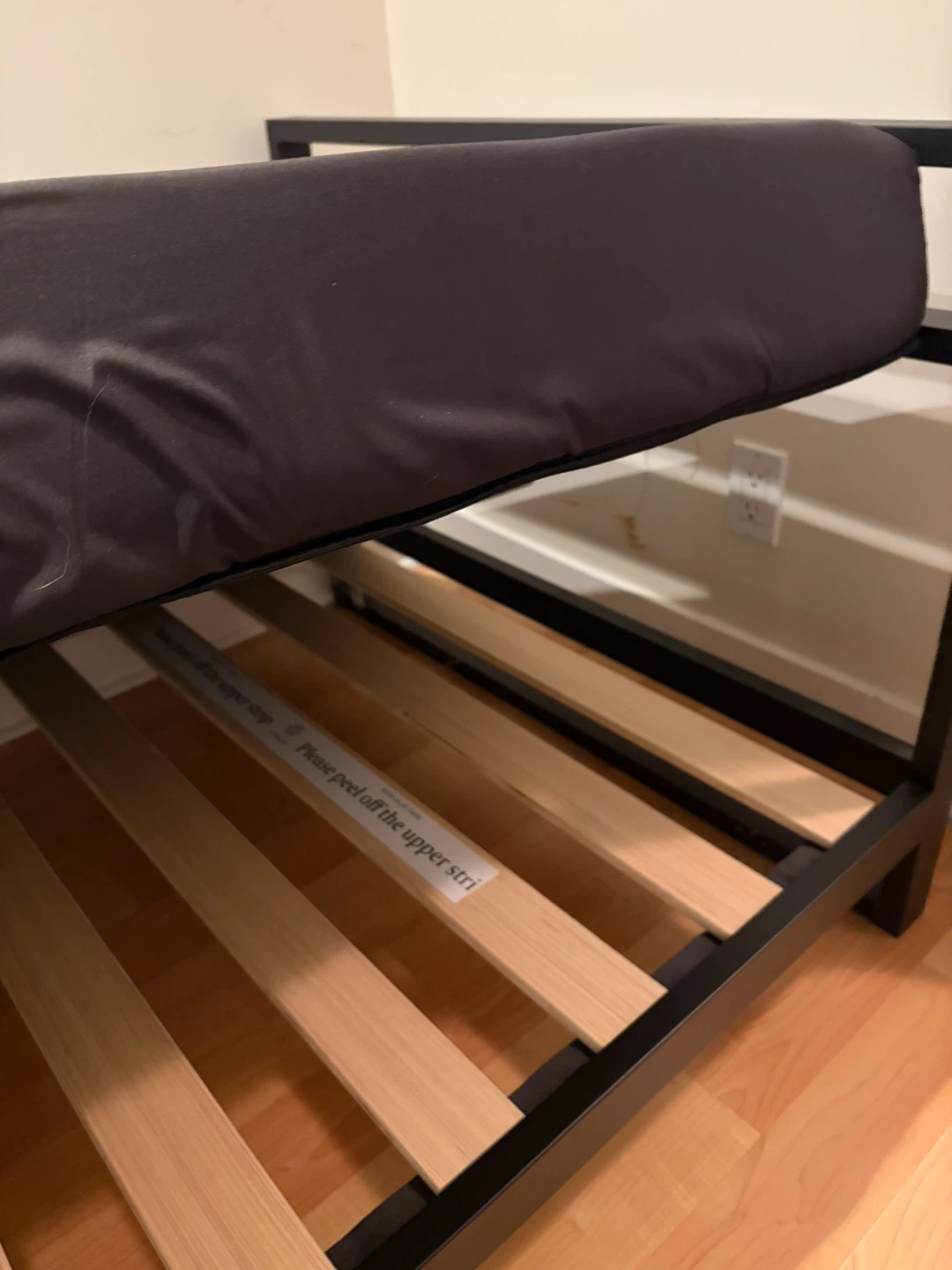 Black Metal Bed Frame with Mattress and Foam Topper - photo 4