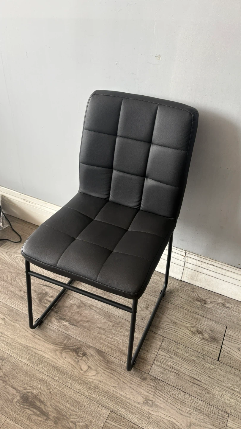 Black Faux Leather Dining Chairs (Set of 3)