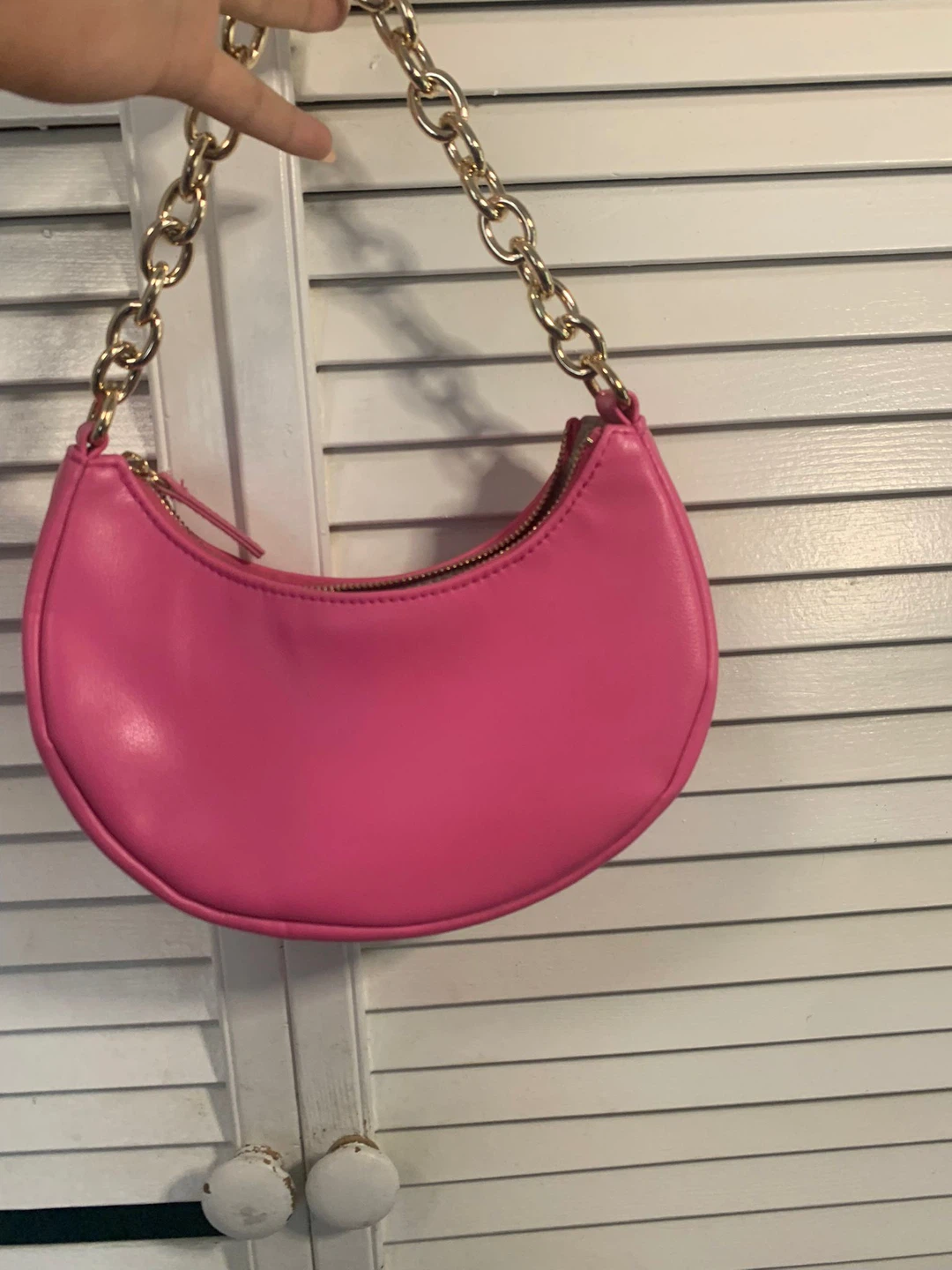 H&M Pink Shoulder Bag with Gold Chain (Retails for $199) - photo 3