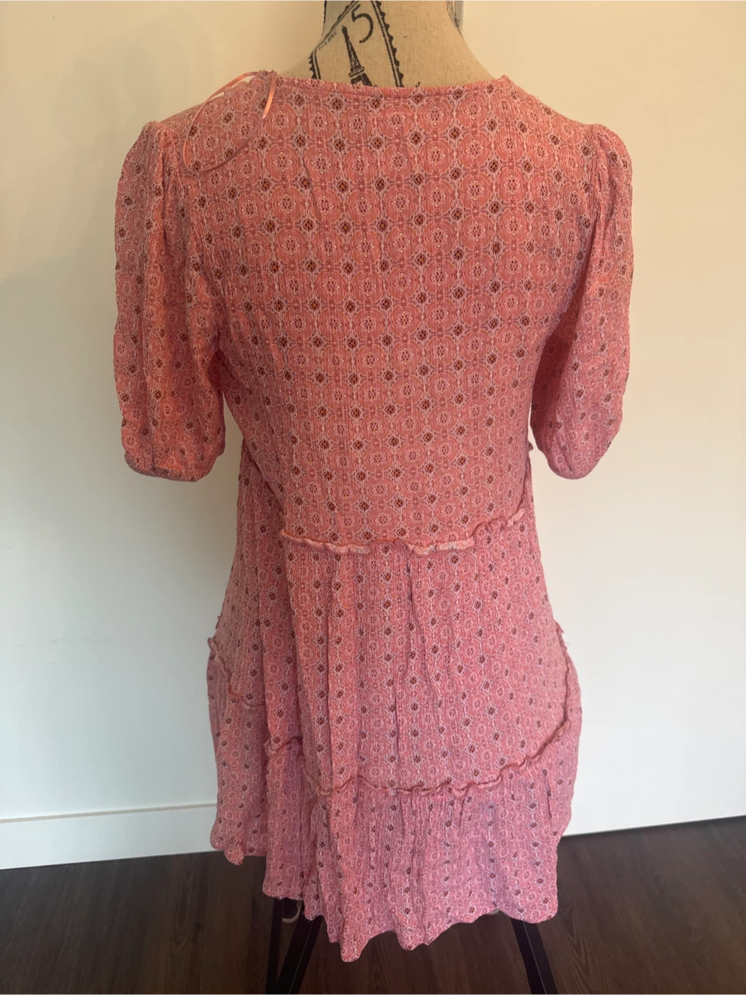 Knox Rose Pink Patterned V-Beck Dress/Top XS - photo 3
