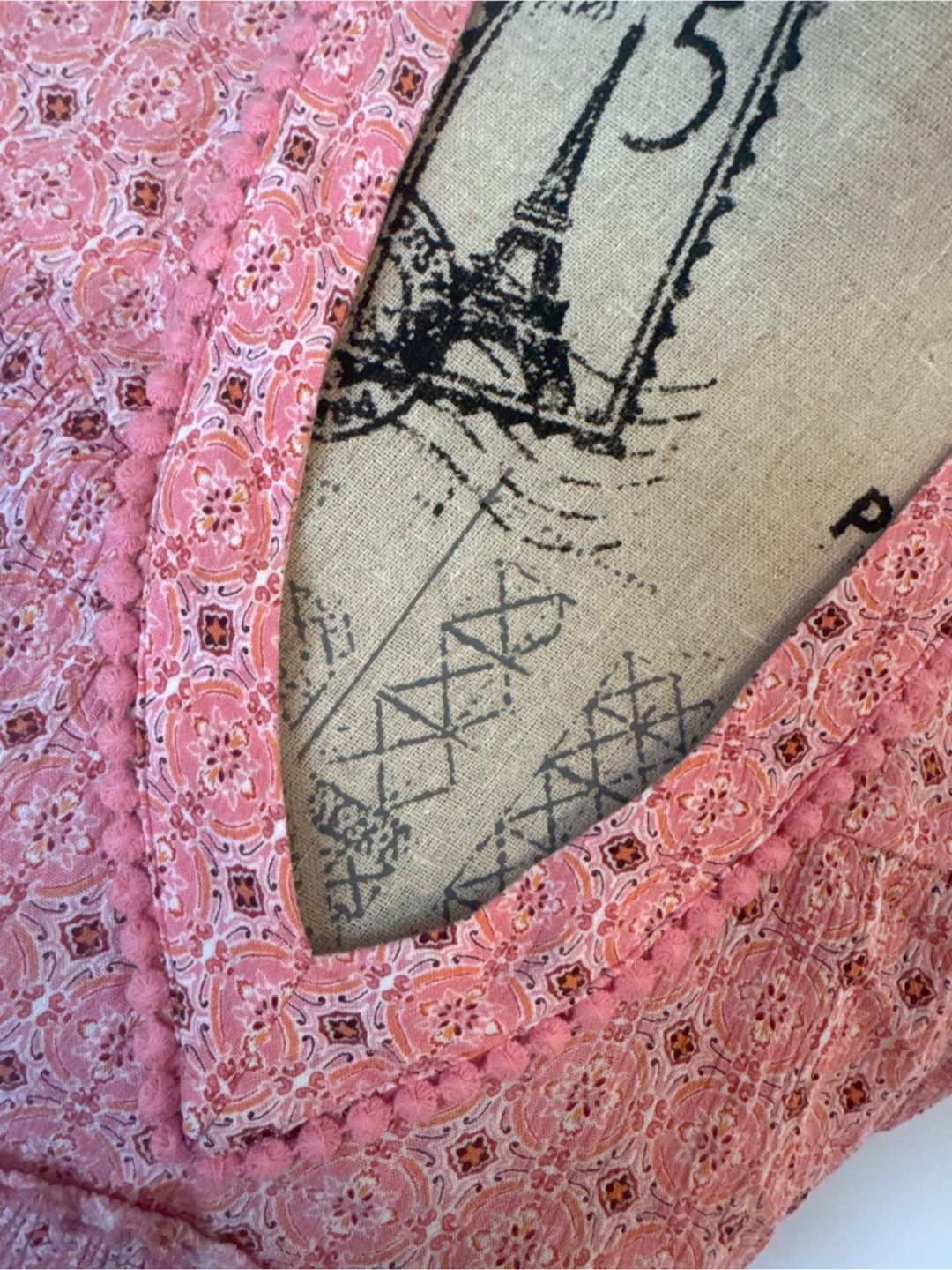 Knox Rose Pink Patterned V-Beck Dress/Top XS - photo 4
