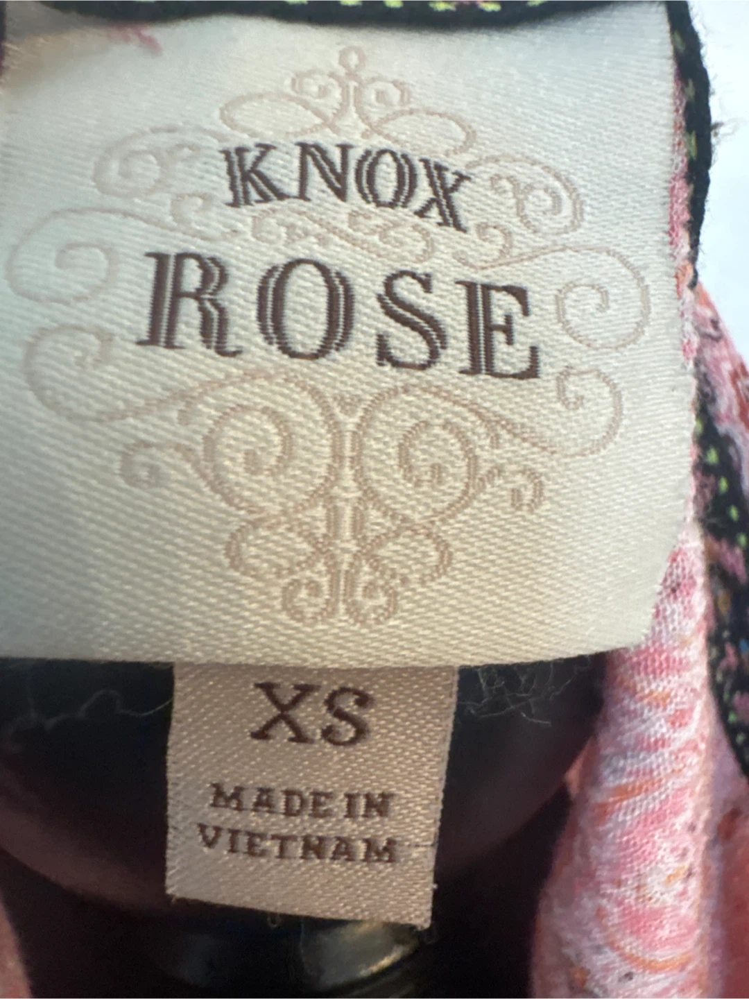 Knox Rose Pink Patterned V-Beck Dress/Top XS - photo 5