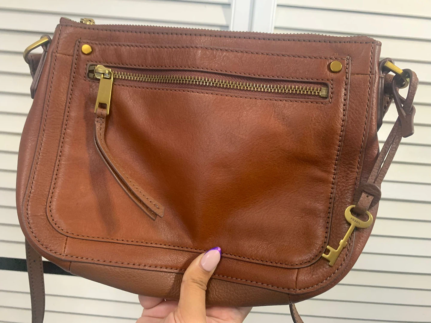 Fossil Brown Leather Crossbody Bag - photo 2