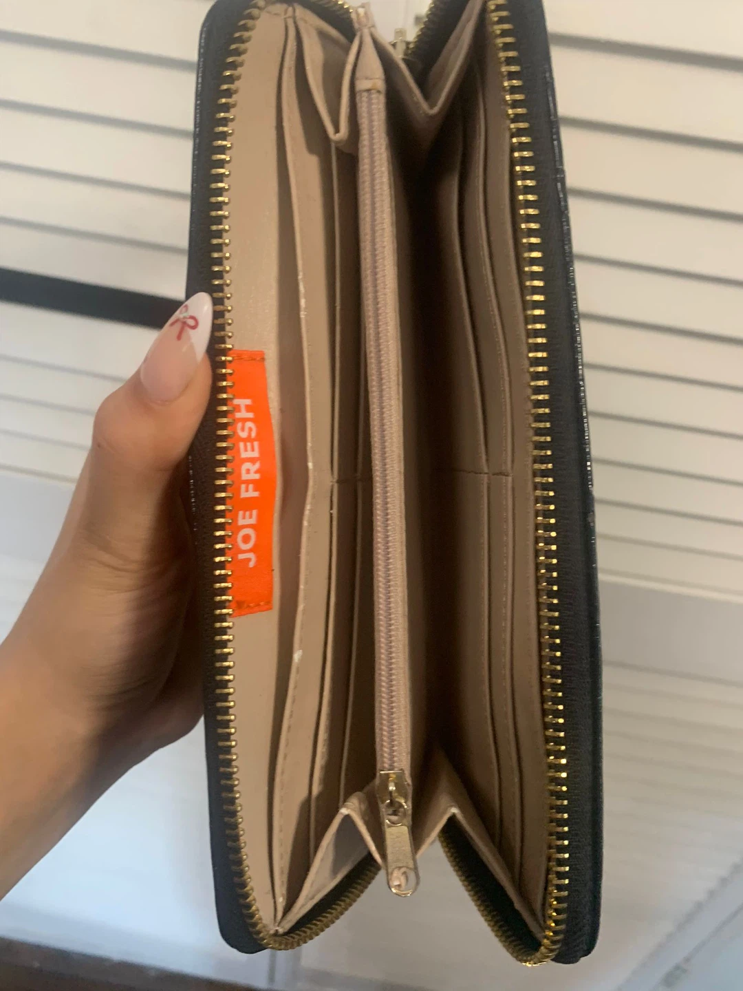 Joe Fresh Black Faux Croc Zip Around Wallet - photo 3