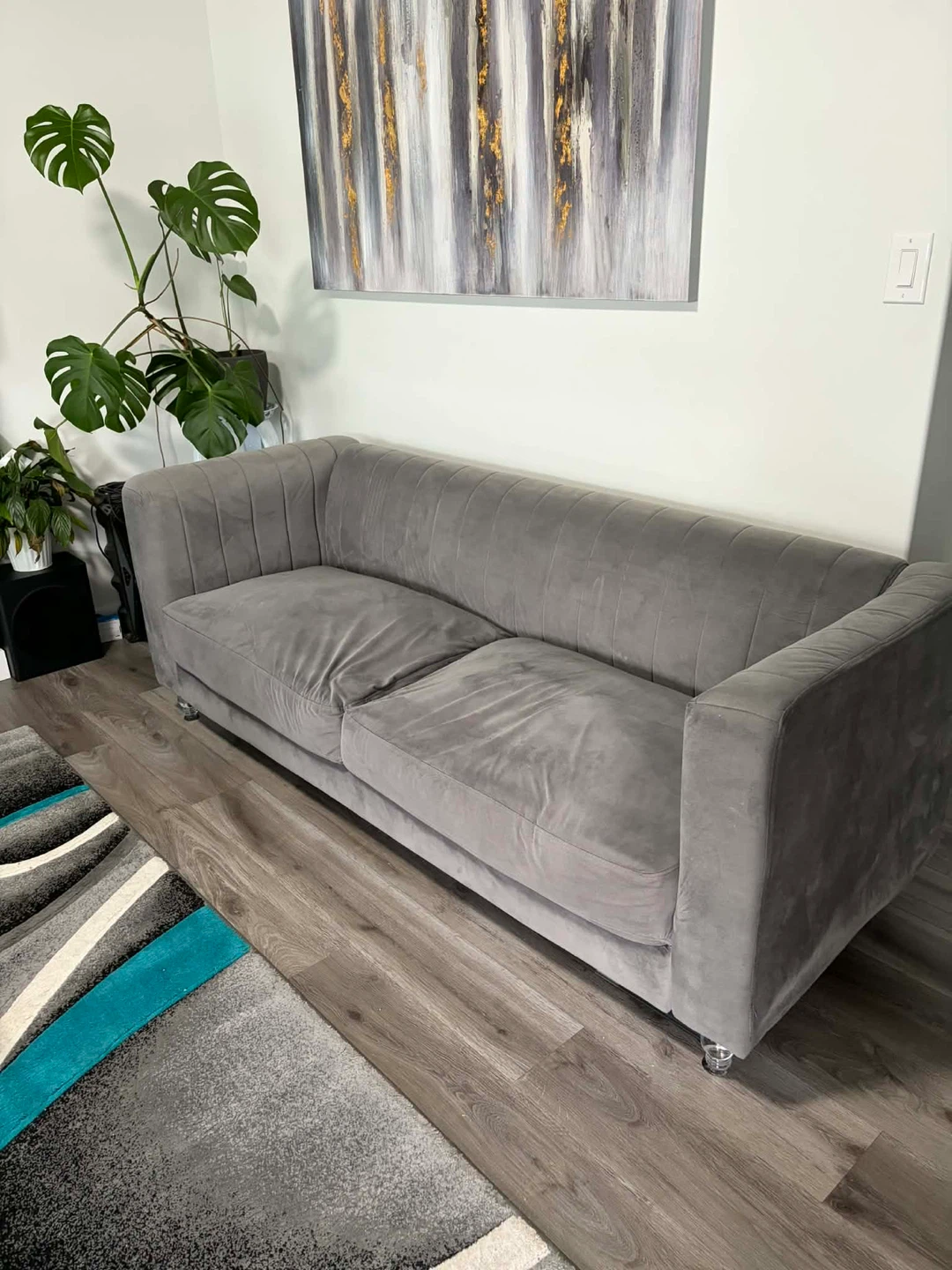 Grey Velvet Sofa