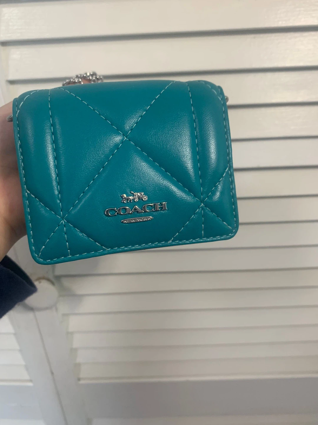 Coach Quilted Small Wallet - Teal (Retails for $280)