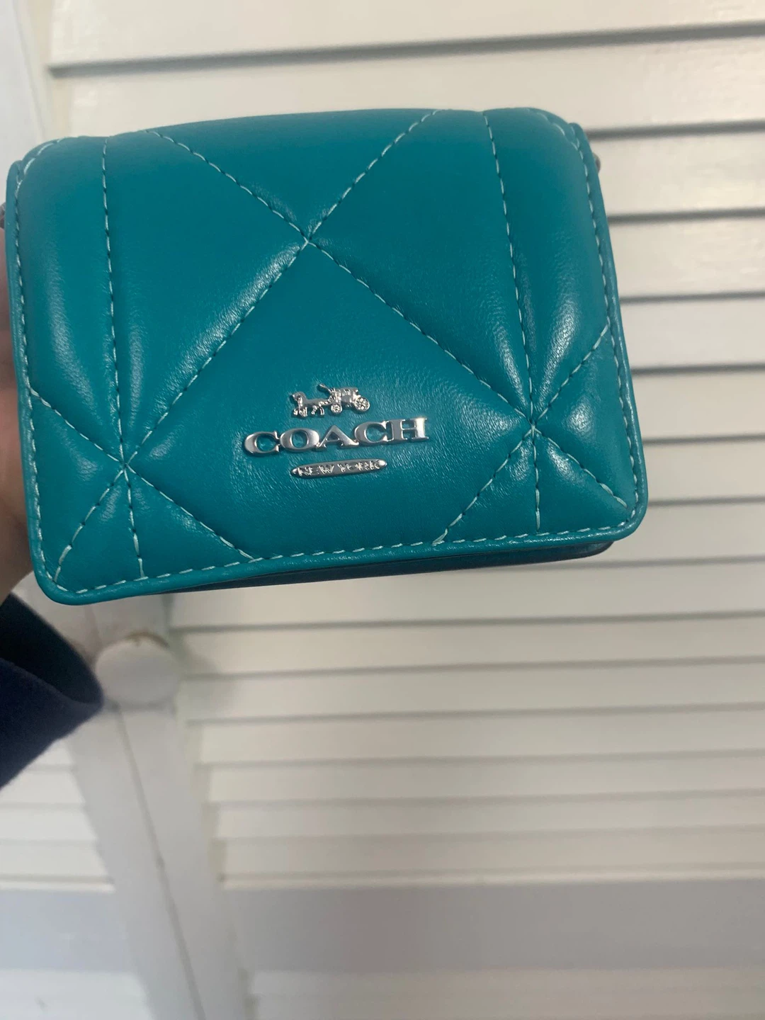 Coach Quilted Small Wallet - Teal (Retails for $280) - photo 2