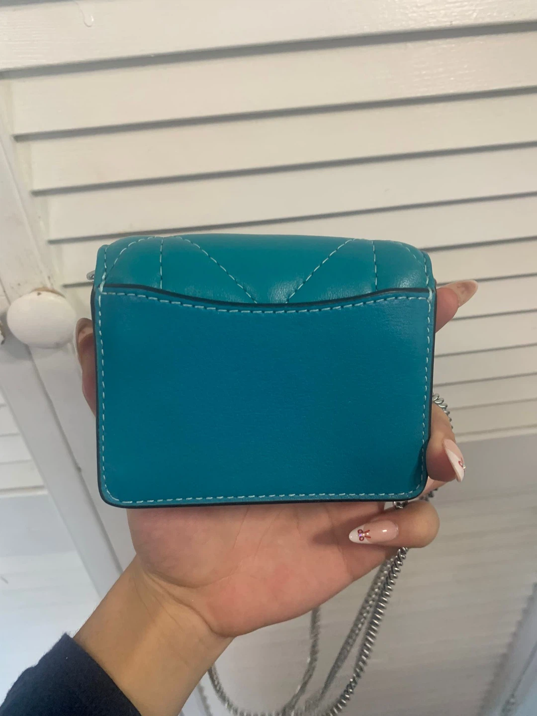 Coach Quilted Small Wallet - Teal (Retails for $280) - photo 4