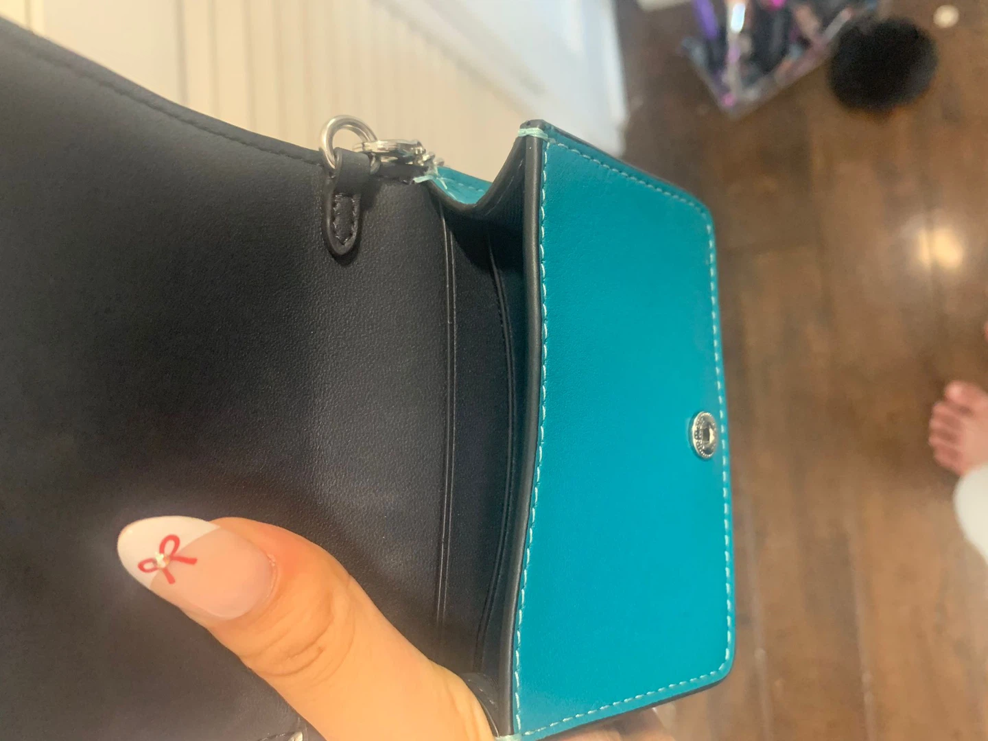 Coach Quilted Small Wallet - Teal (Retails for $280) - photo 3