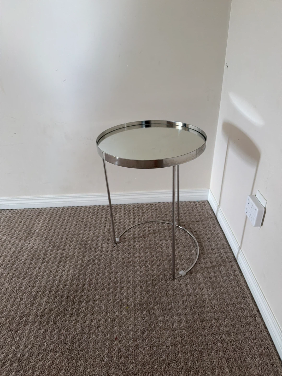 Mirrored Round Side Table