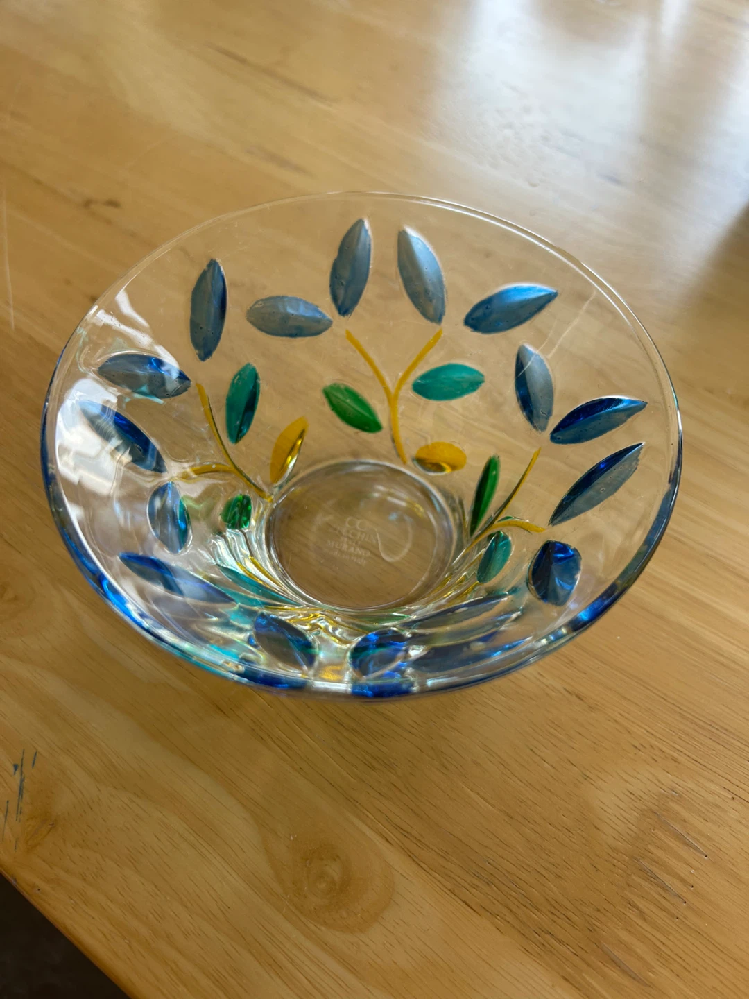 Italian Glass Bowl with Floral Design