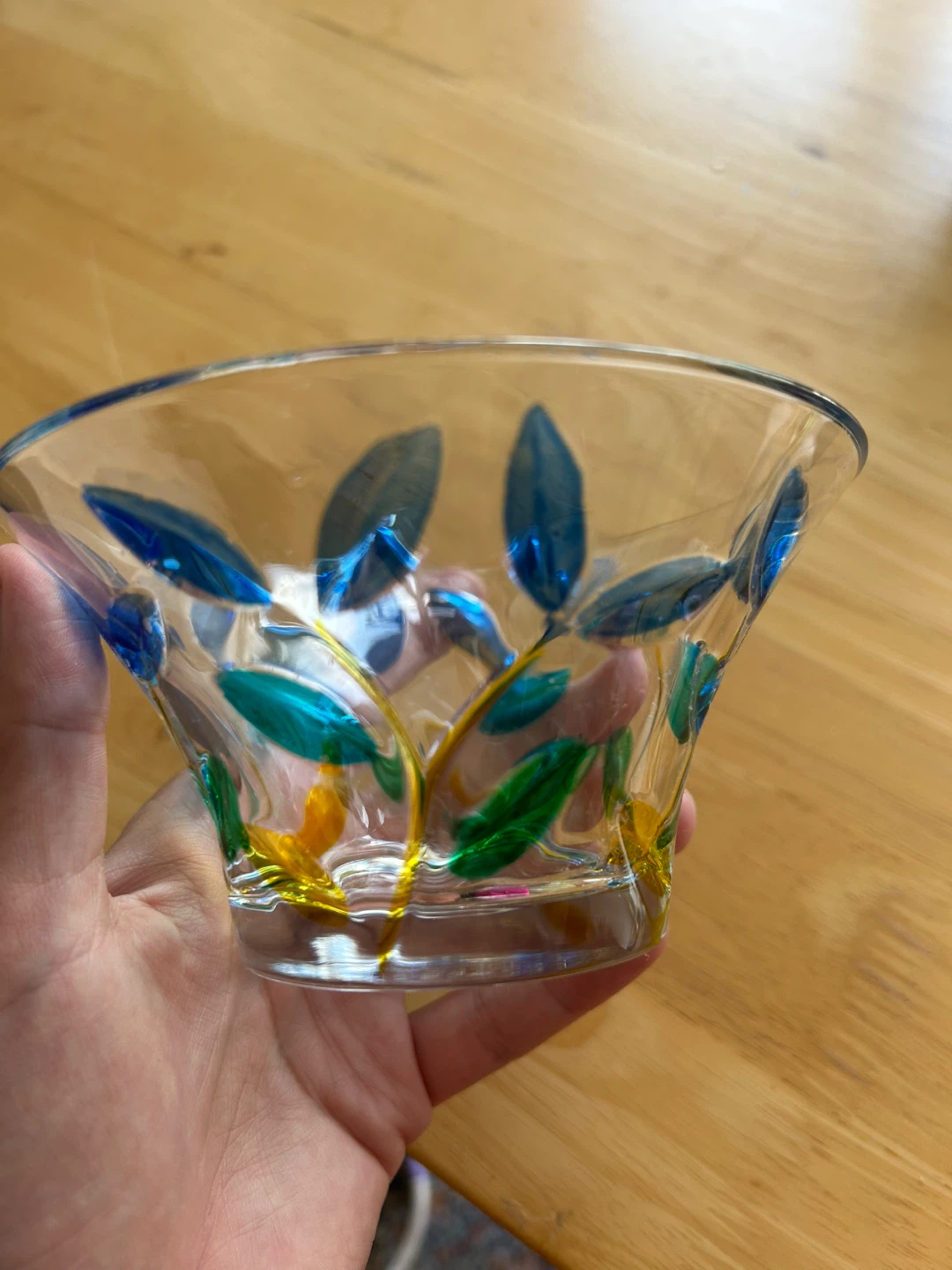 Italian Glass Bowl with Floral Design - photo 3