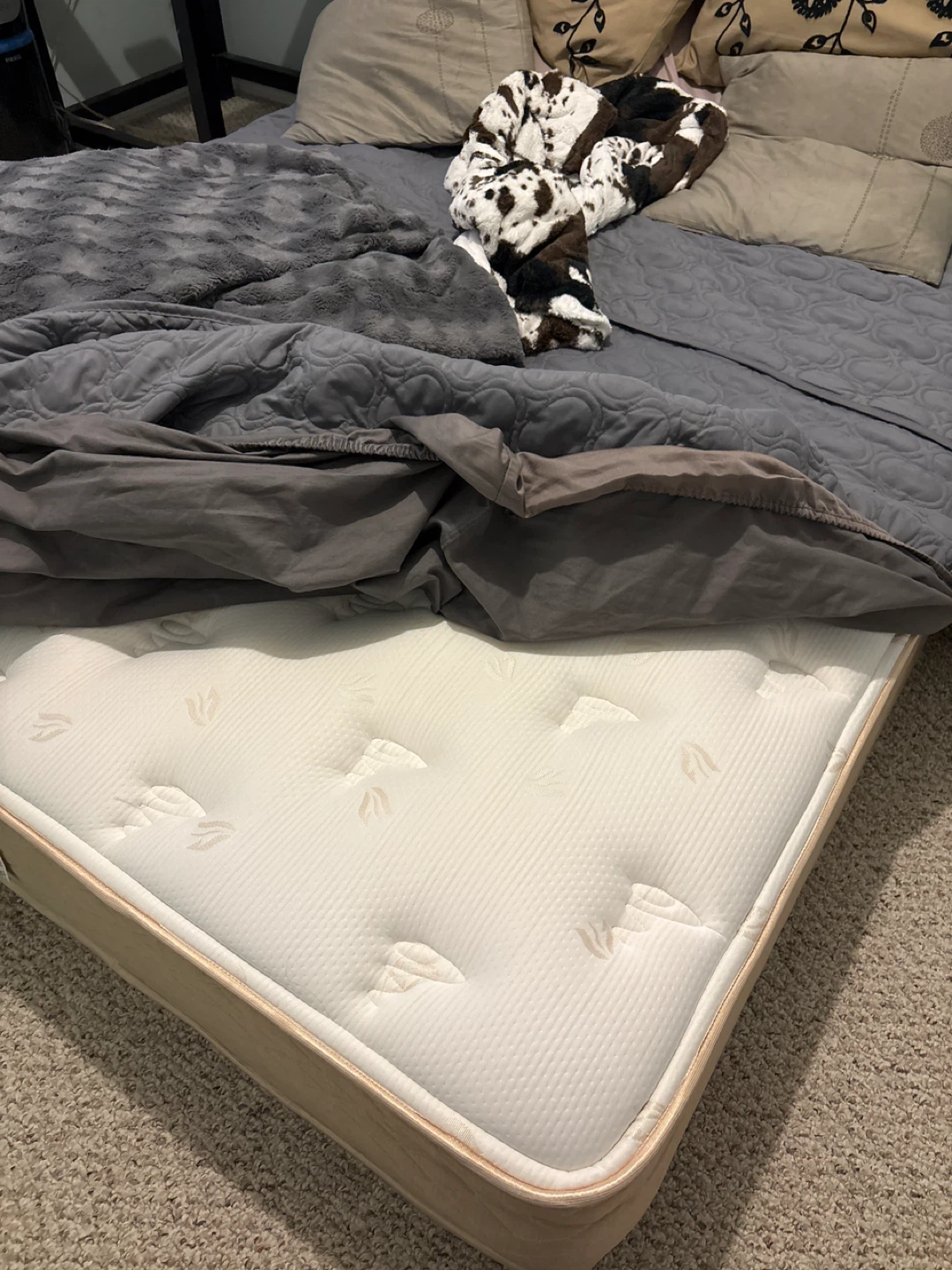 White Mattress with Textured Fabric