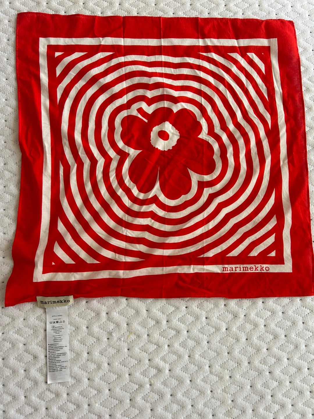 Marimekko Red & White Unikko Scarf