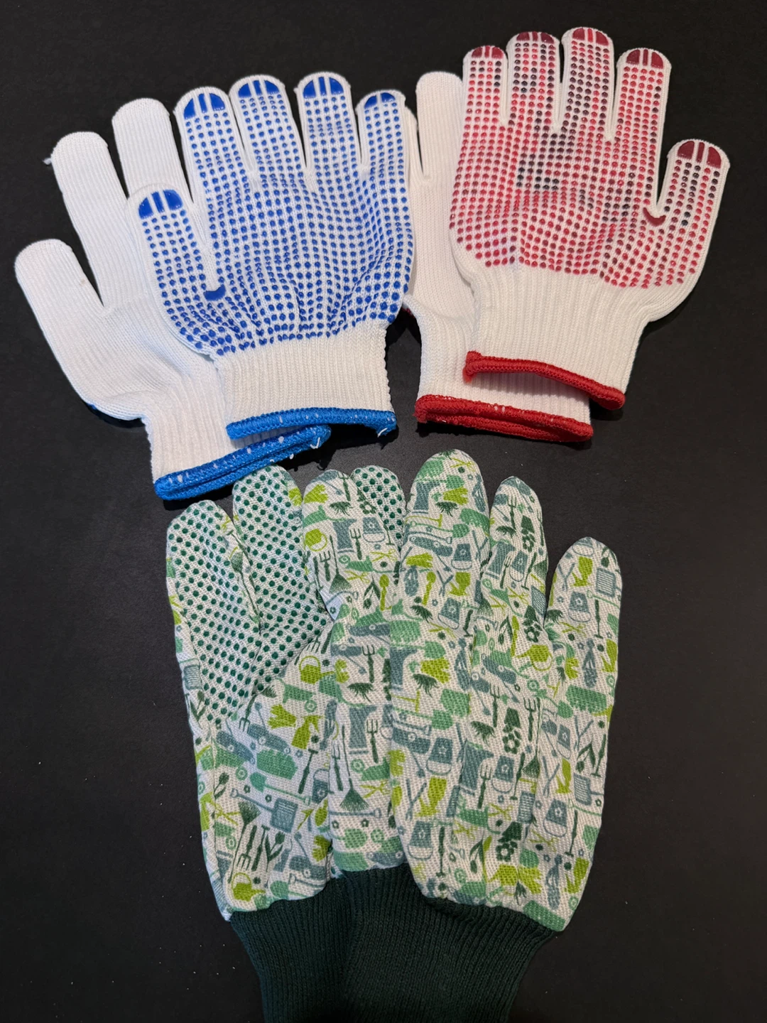 Assorted Work & Garden Gloves (3 Pairs)