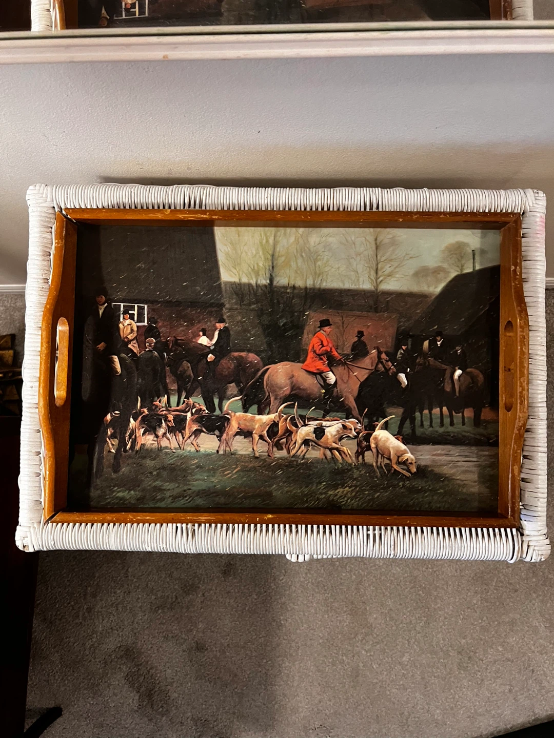 Vintage Fox Hunt Wood Serving Tray Gallery