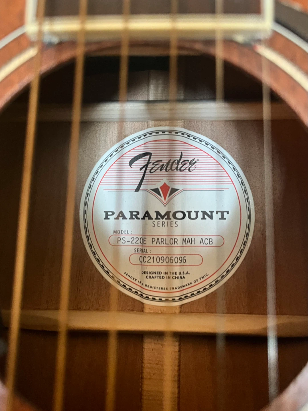 Fender Paramount PS-220E Parlor Acoustic-Electric with a Case - photo 3