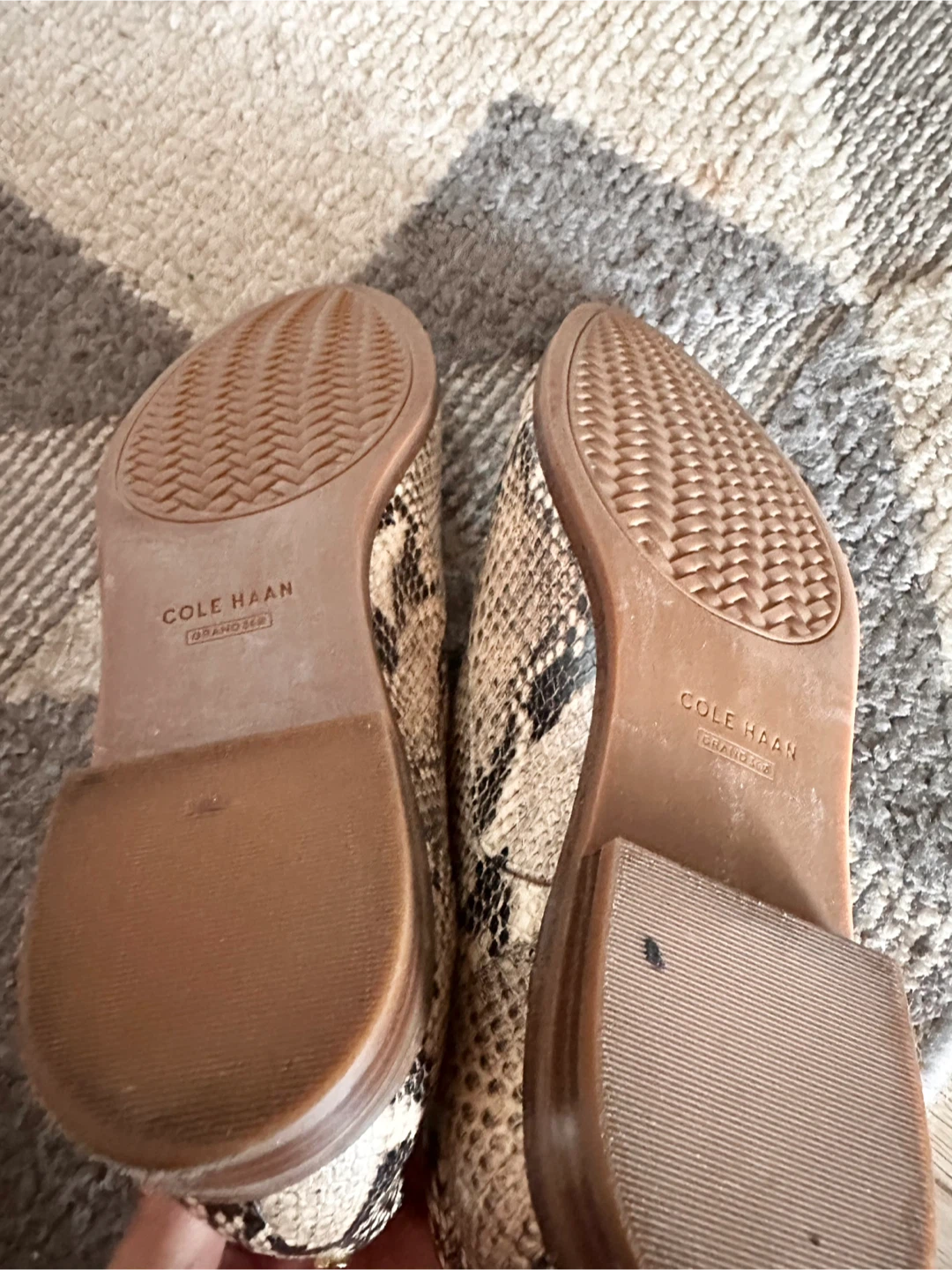 Cole Haan Snakeskin Embossed Leather Oxford Flats - photo 3