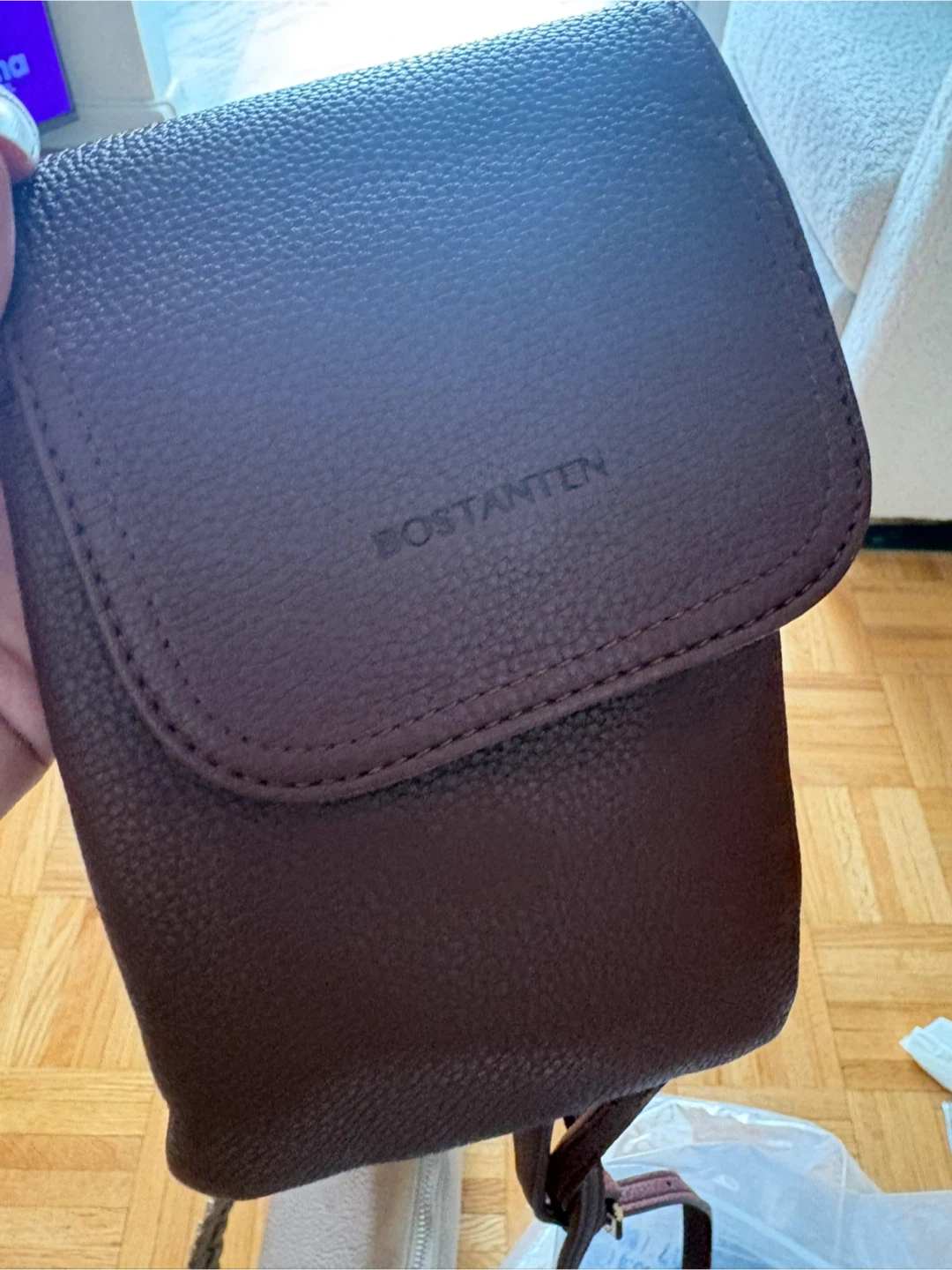 BOSTANTEN Burgundy Faux Leather Crossbody Bag