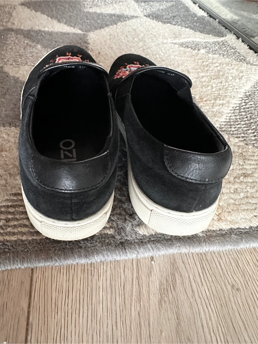 Kenzo Black Slip-On Sneakers with Tiger Embroidery - photo 4