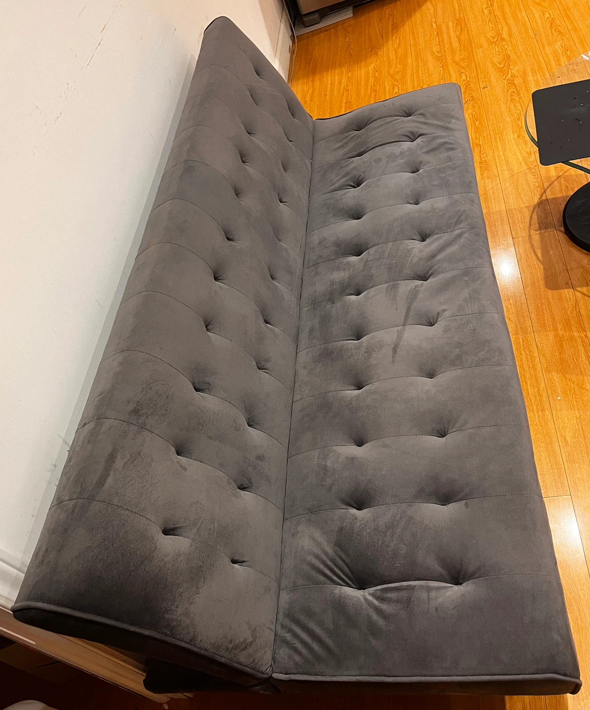 Grey Convertible Futon Sofa Bed - photo 2