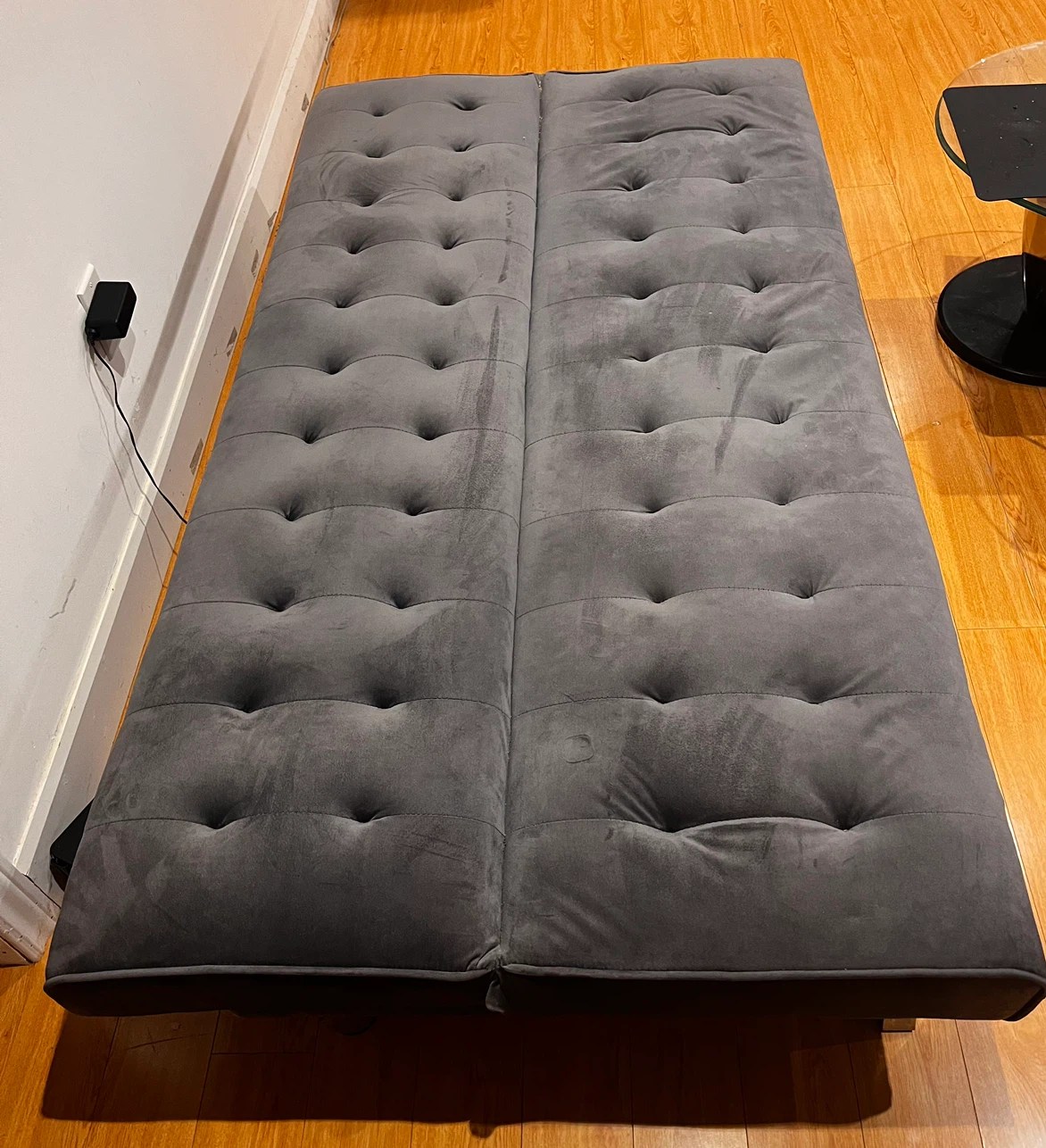 Grey Convertible Futon Sofa Bed - photo 3
