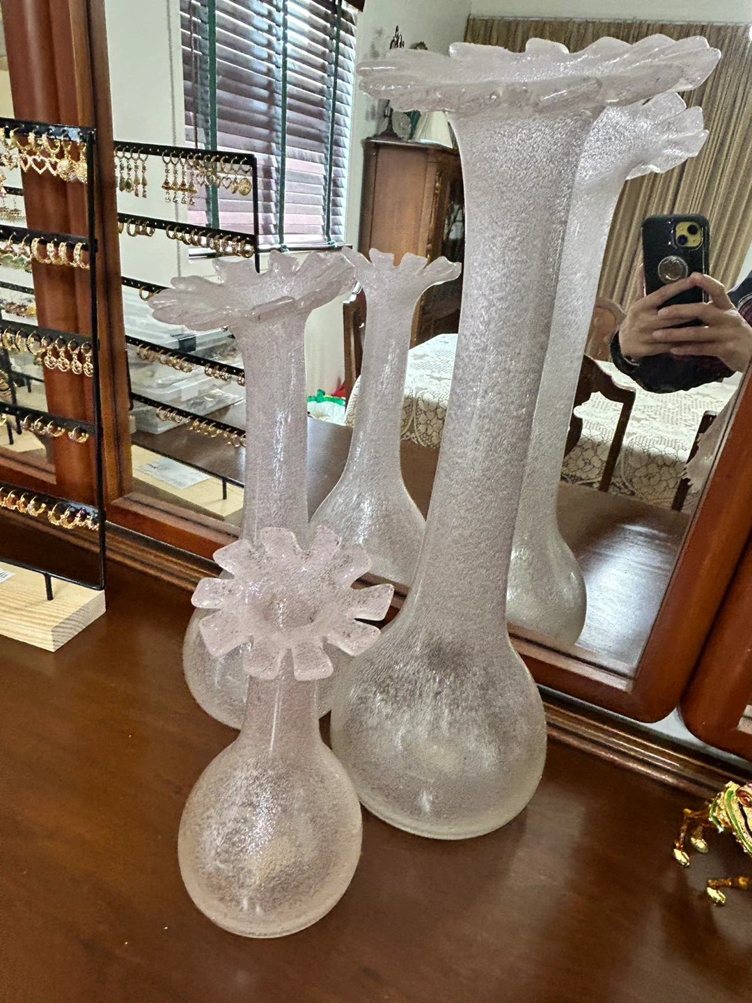 Set of 3 Frosted Glass Bud Vases - photo 2