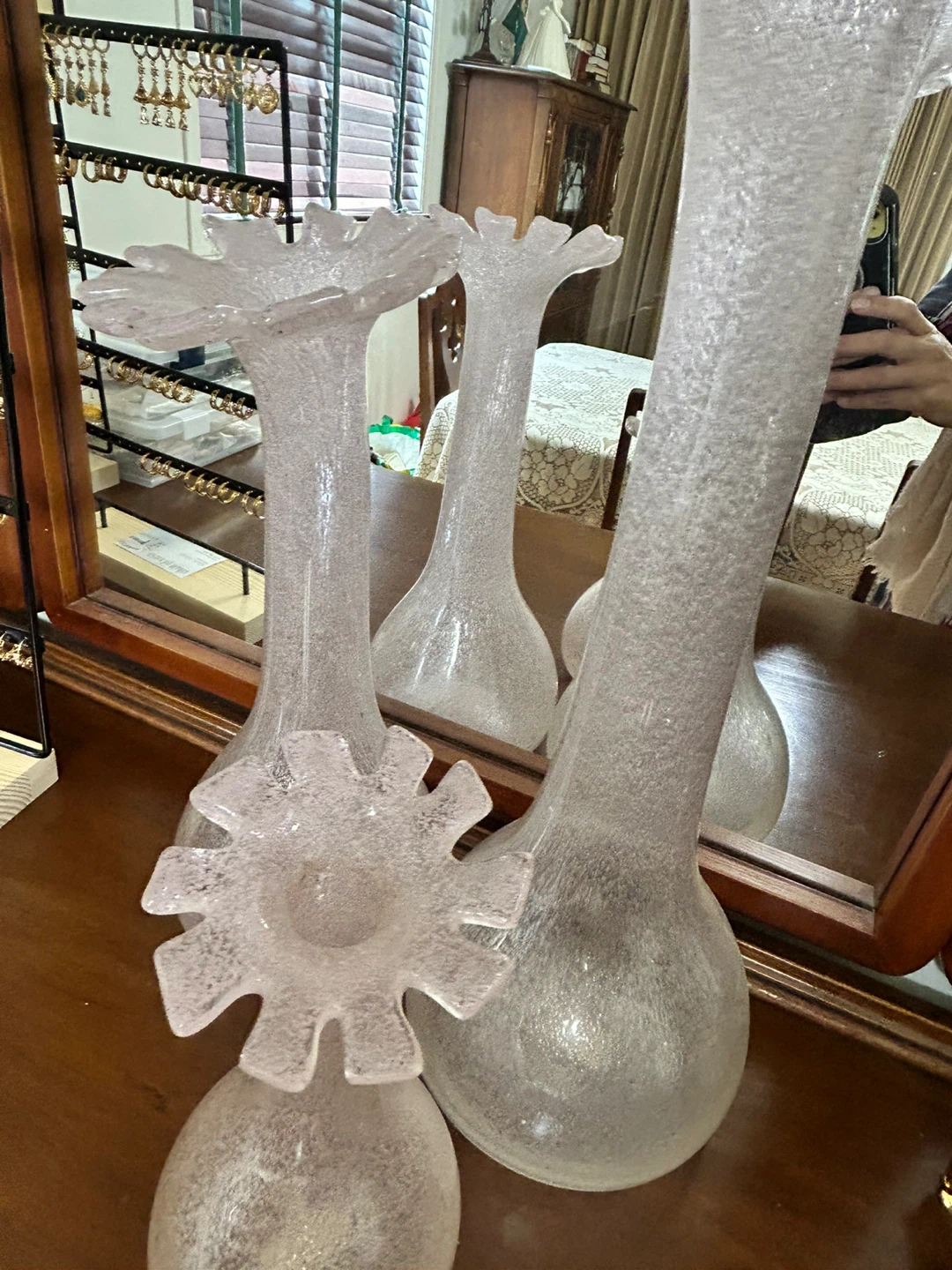 Set of 3 Frosted Glass Bud Vases - photo 3