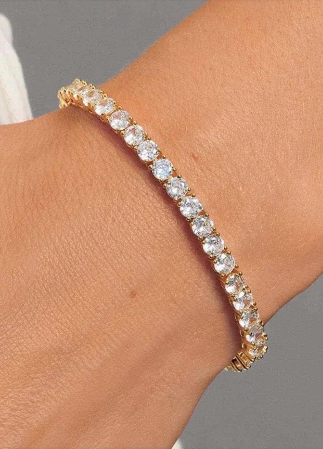 Pandora Sparkling Bold Tennis Bracelet 14k Gold Plating