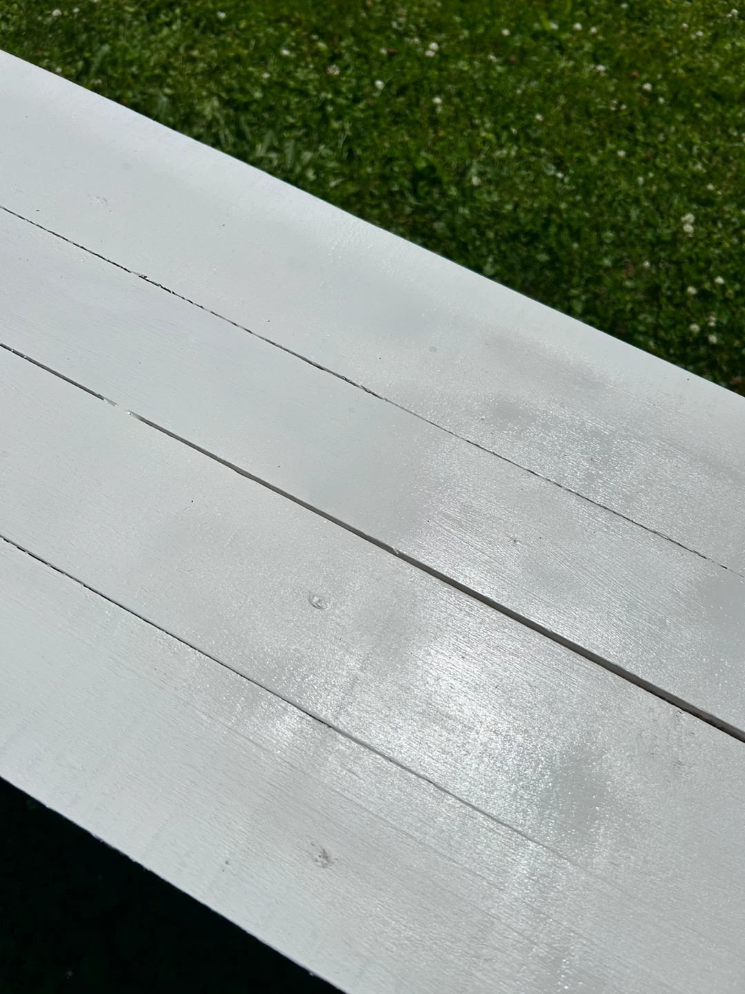 White Wooden Bench - photo 2