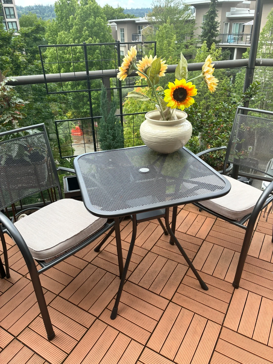 Cast Aluminium Patio Table and 2 Chairs Set