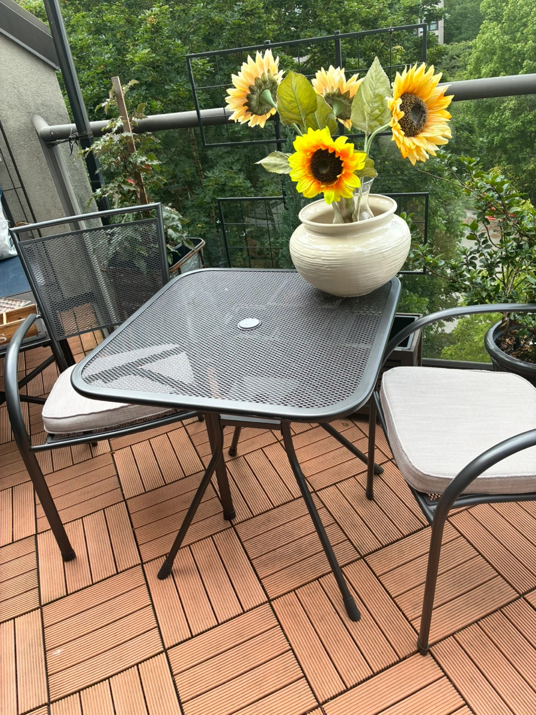 Cast Aluminium Patio Table and 2 Chairs Set - photo 2