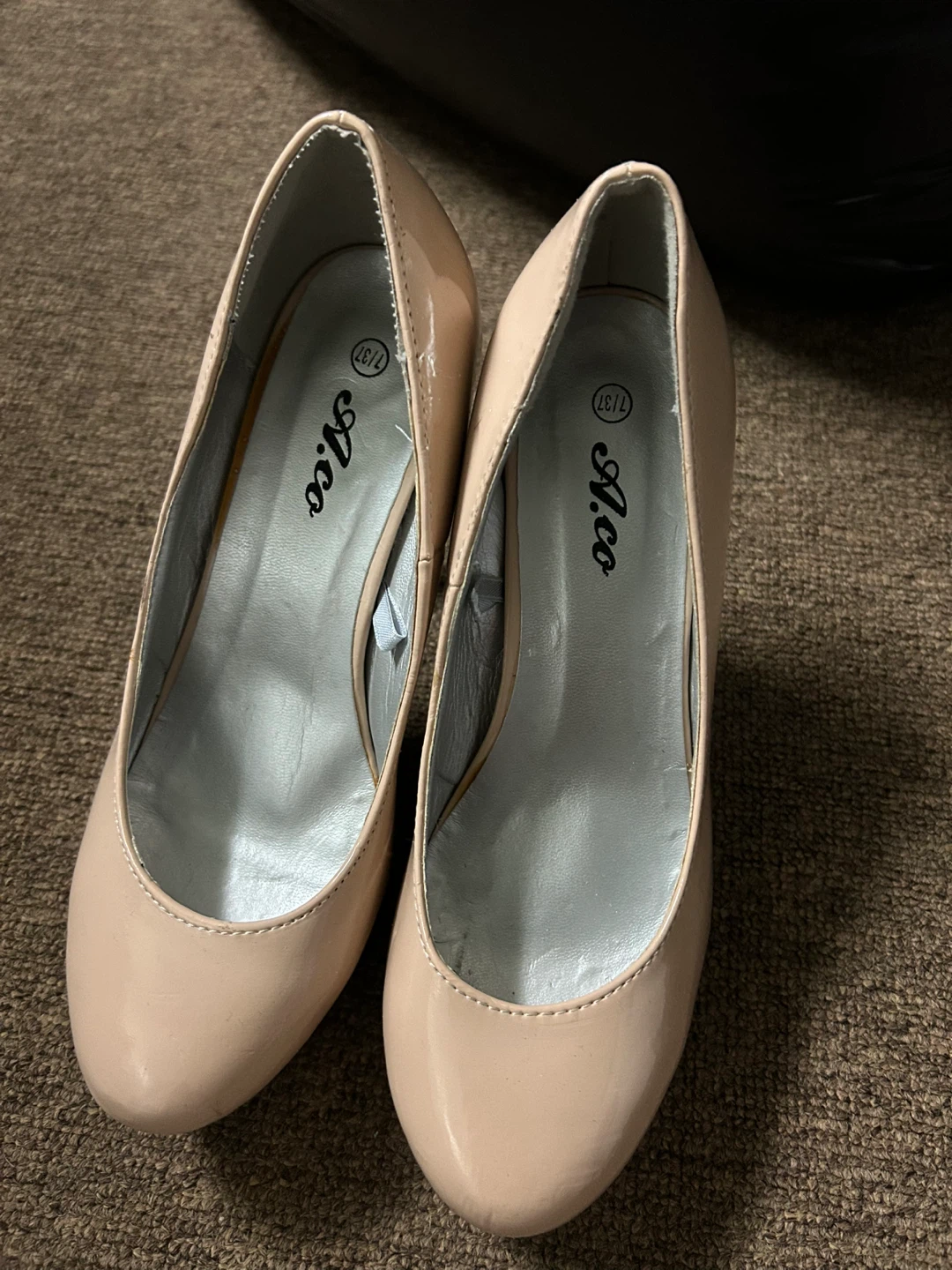 A.co Nude Patent Heels