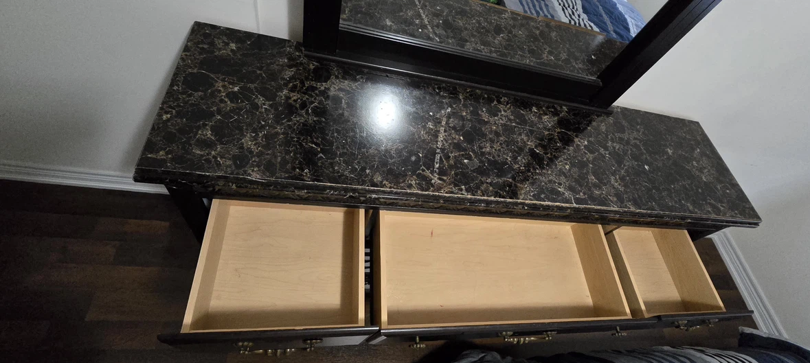 Dark Wood Dresser with Mirror - photo 4