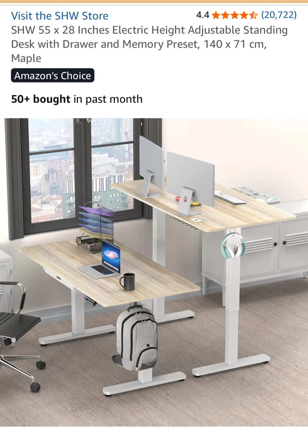 Brand New Electric Height Adjustable Standing Desk - Maple - photo 2