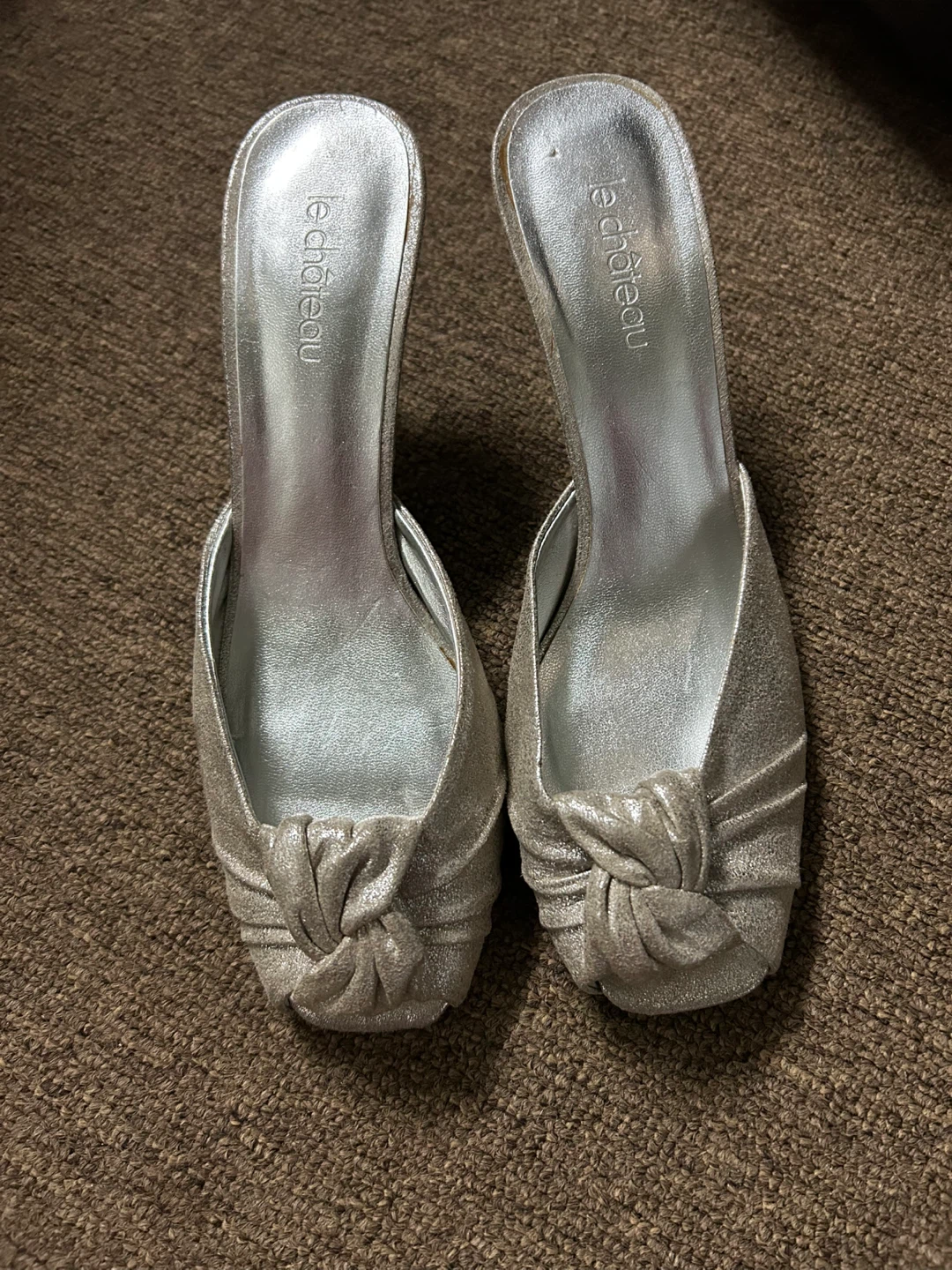 Le Château Silver Sparkle Heels